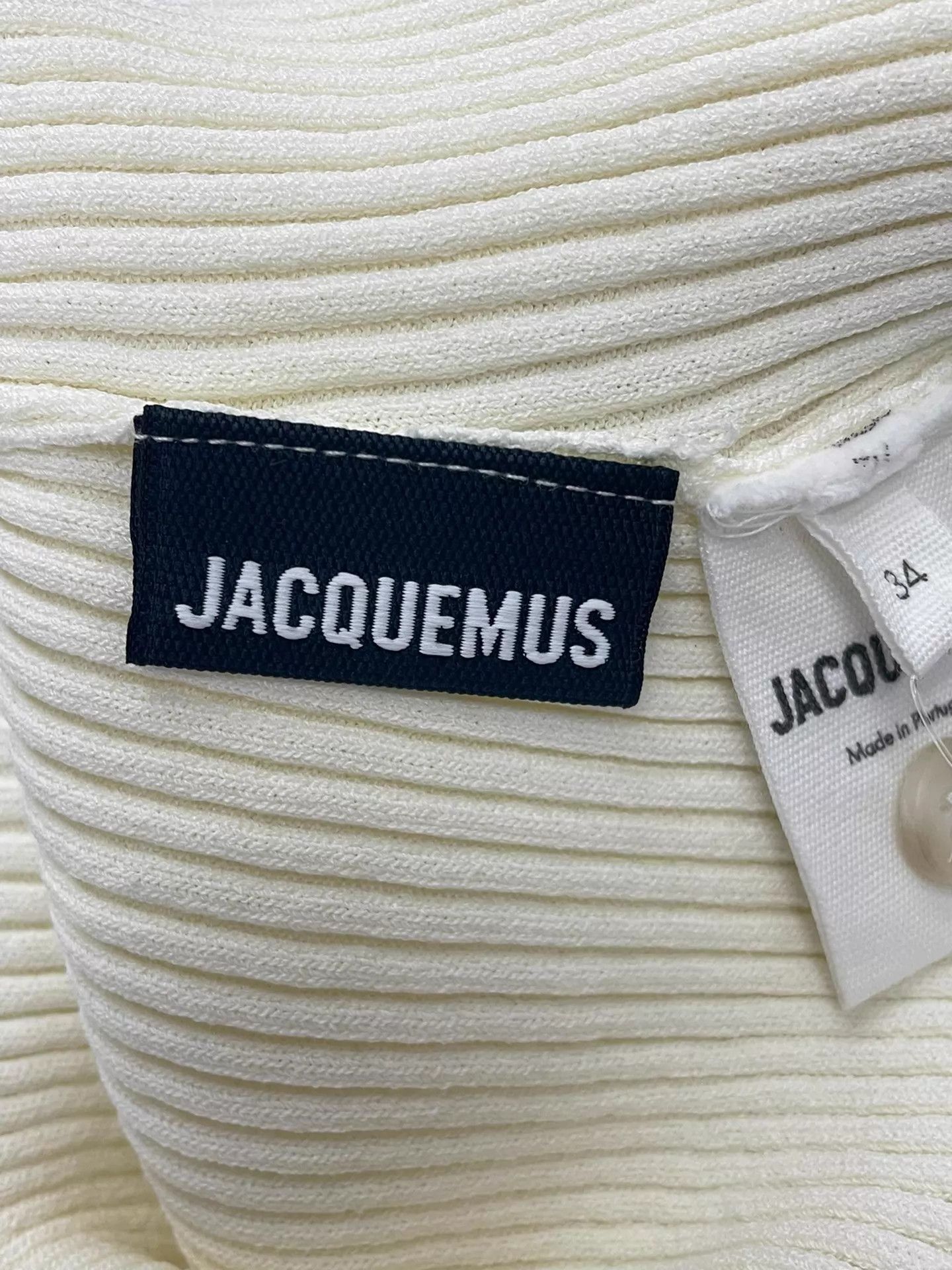 Jacquemus Jacquemus White Off-the-shoulder Cami Knit Top 34 Size XXS / US 00 / IT 34 - 4 Thumbnail