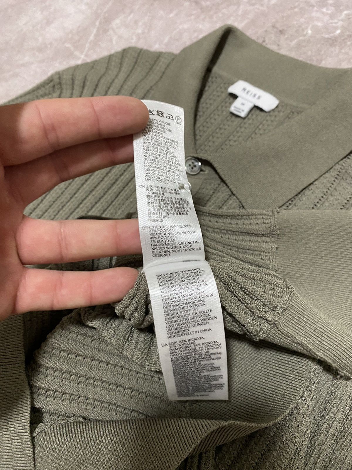 Reiss Rare Reiss 3/4 Sleeve Button Up Cardigan Viscose Khaki Size M / US 6-8 / IT 42-44 - 9 Thumbnail