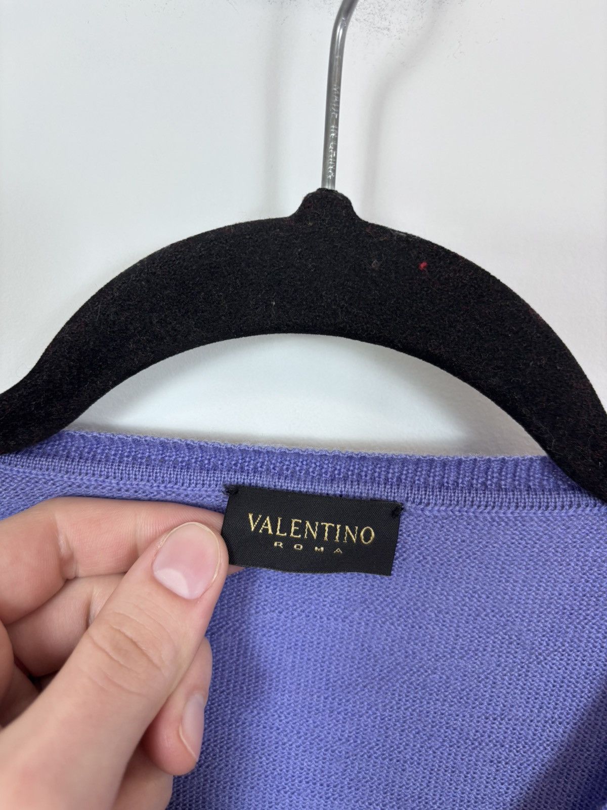 Valentino Valentino Roma Men’s Purple Blue Wool V-Neck Sweater Size US M / EU 48-50 / 2 - 13 Thumbnail