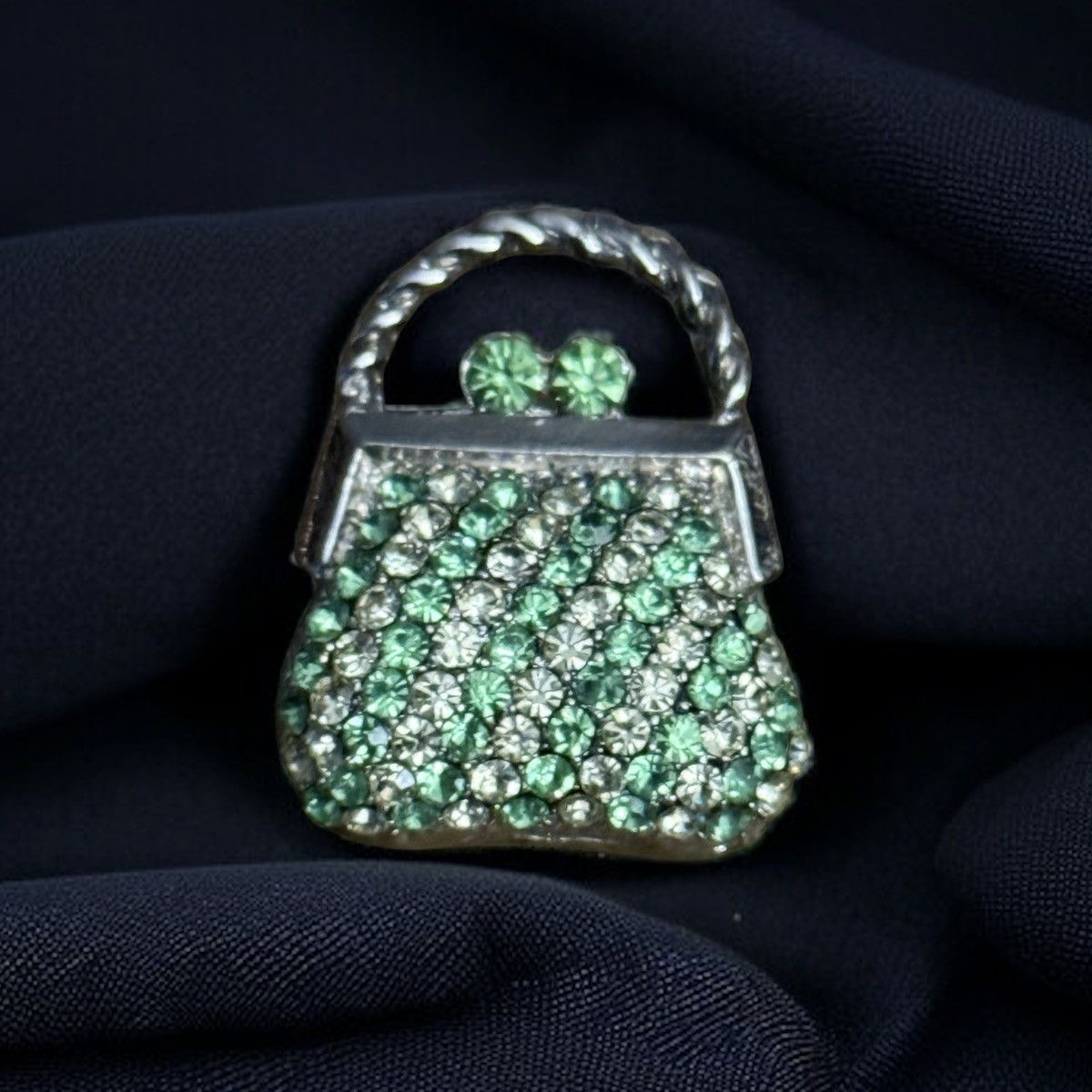 Vintage Vintage rhinestone purse brooch Size ONE SIZE - 1 Thumbnail