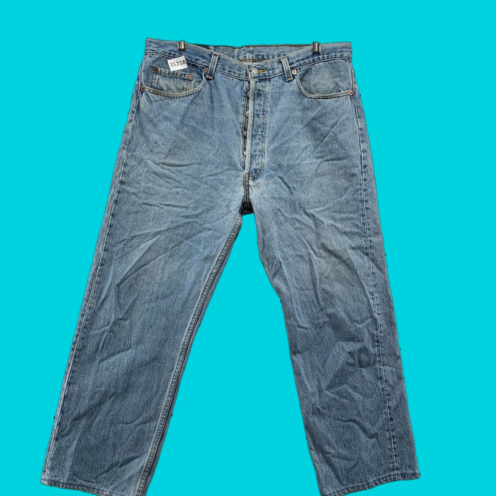 Levi's VINTAGE Levi's 501 Jeans Mens 38x30 Blue Denim Button Fly Straight USA 90s Size US 36 / EU 52 - 1 Thumbnail