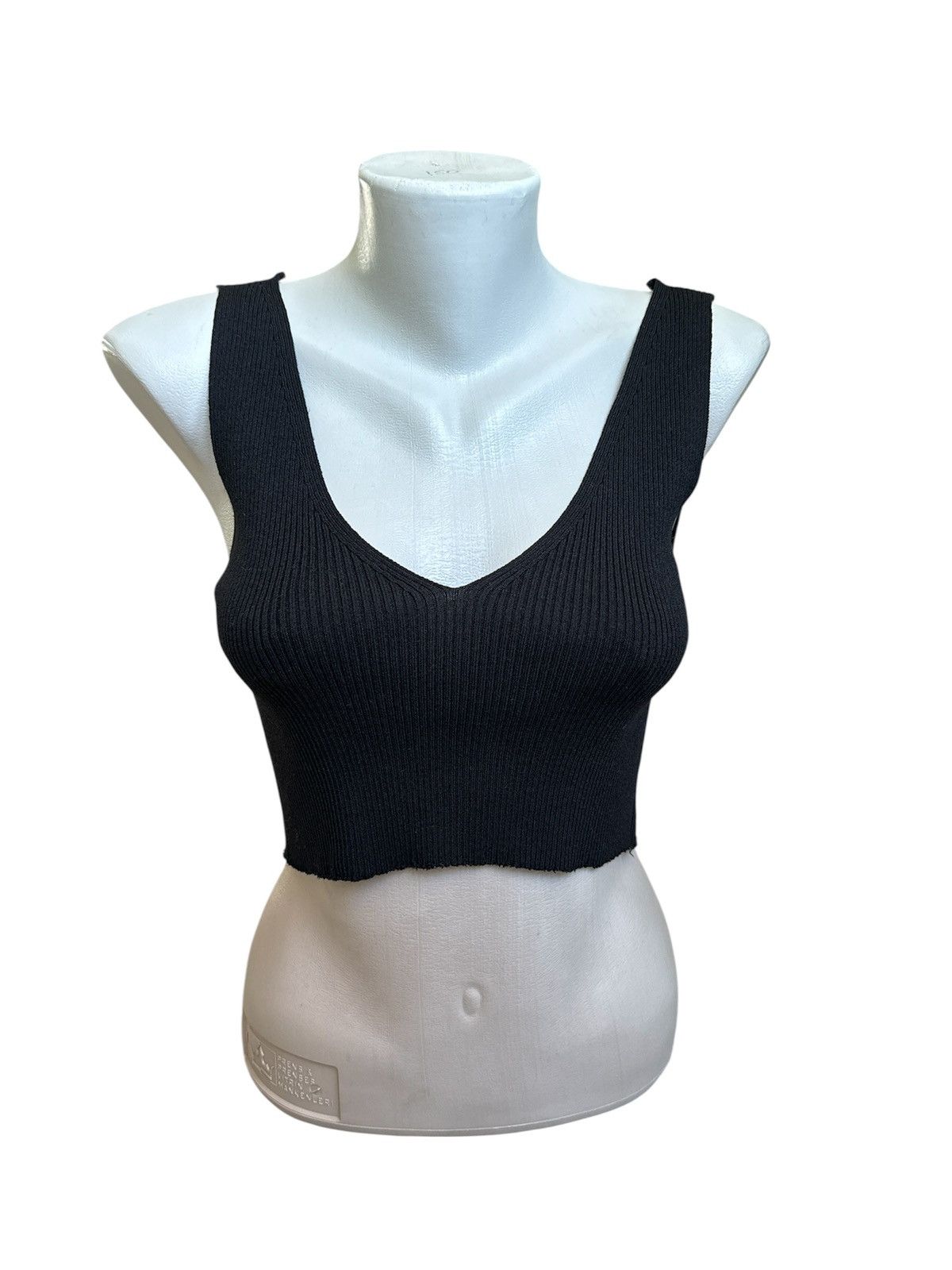 Roberto Cavalli Vintage Y2K Roberto Cavalli Ribbed Crop Top V-Neck Avantgard Size XS / US 0-2 / IT 36-38 - 1 Thumbnail