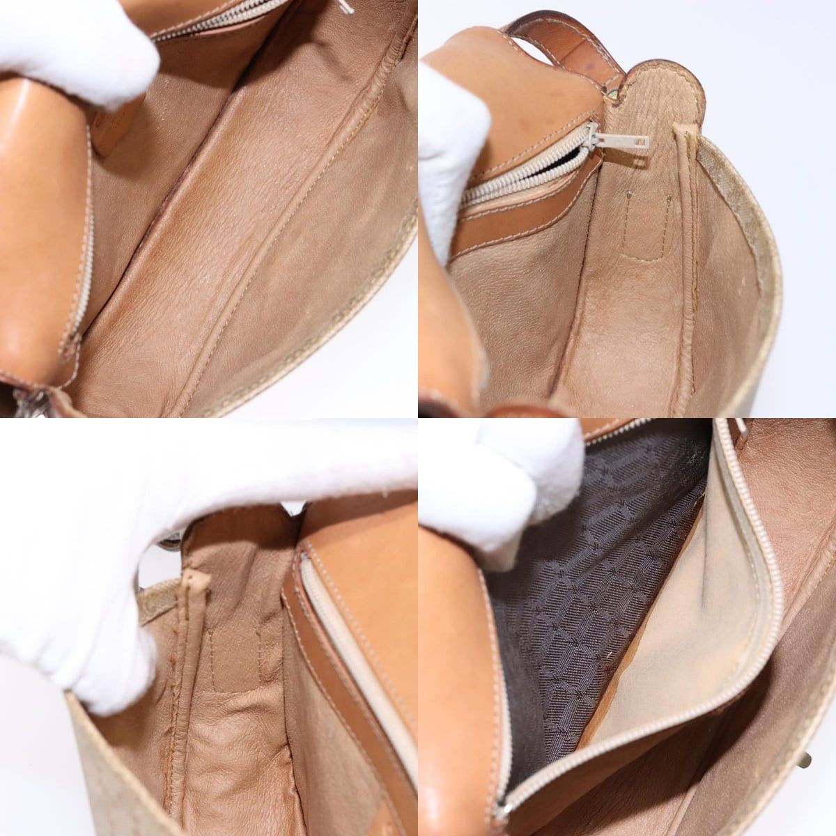 Celine CELINE Macadam Canvas Shoulder Bag Beige Gold Size ONE SIZE - 12 Thumbnail