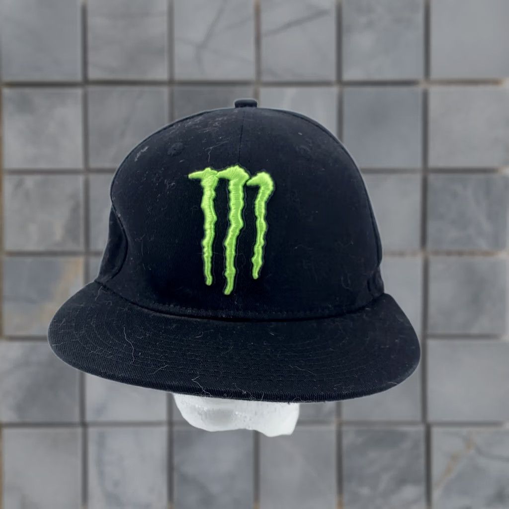 Vintage Monster Energy Hat Cap Snap Back Embroidered Mens One Size Trucker Green Black Size ONE SIZE - 1 Thumbnail