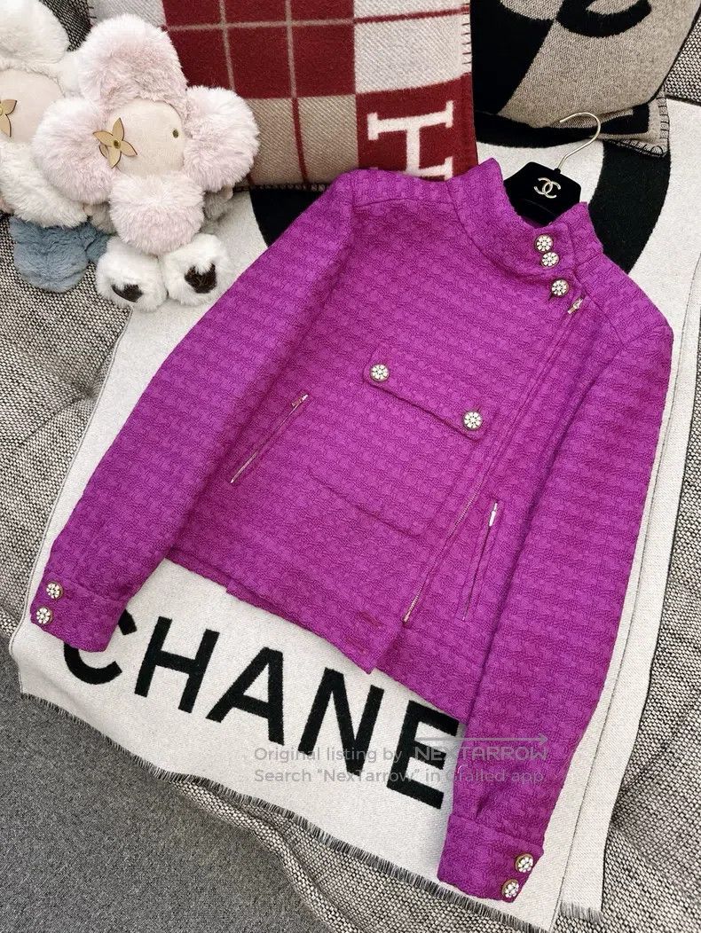Chanel Chanel 19K snow series purple wool tweed coat Size XS / US 0-2 / IT 36-38 - 1 Thumbnail