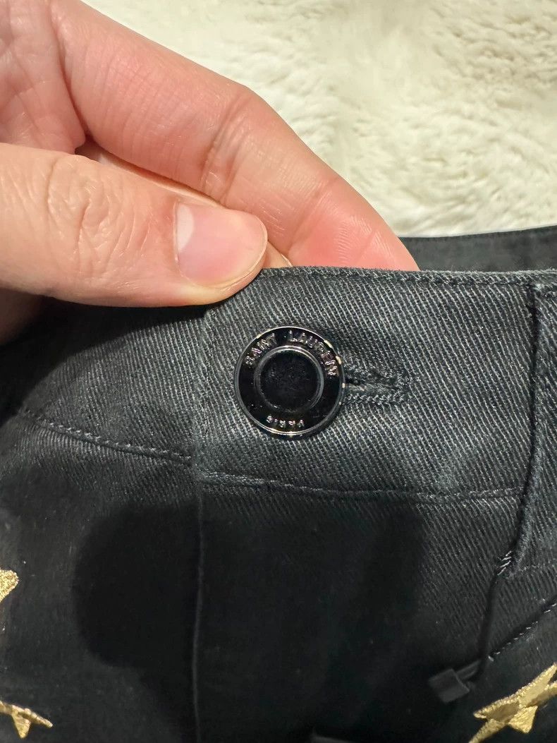 Yves Saint Laurent saint laurent size f38 Star Embroidered Women's Denim Short Size 37" - 9 Thumbnail