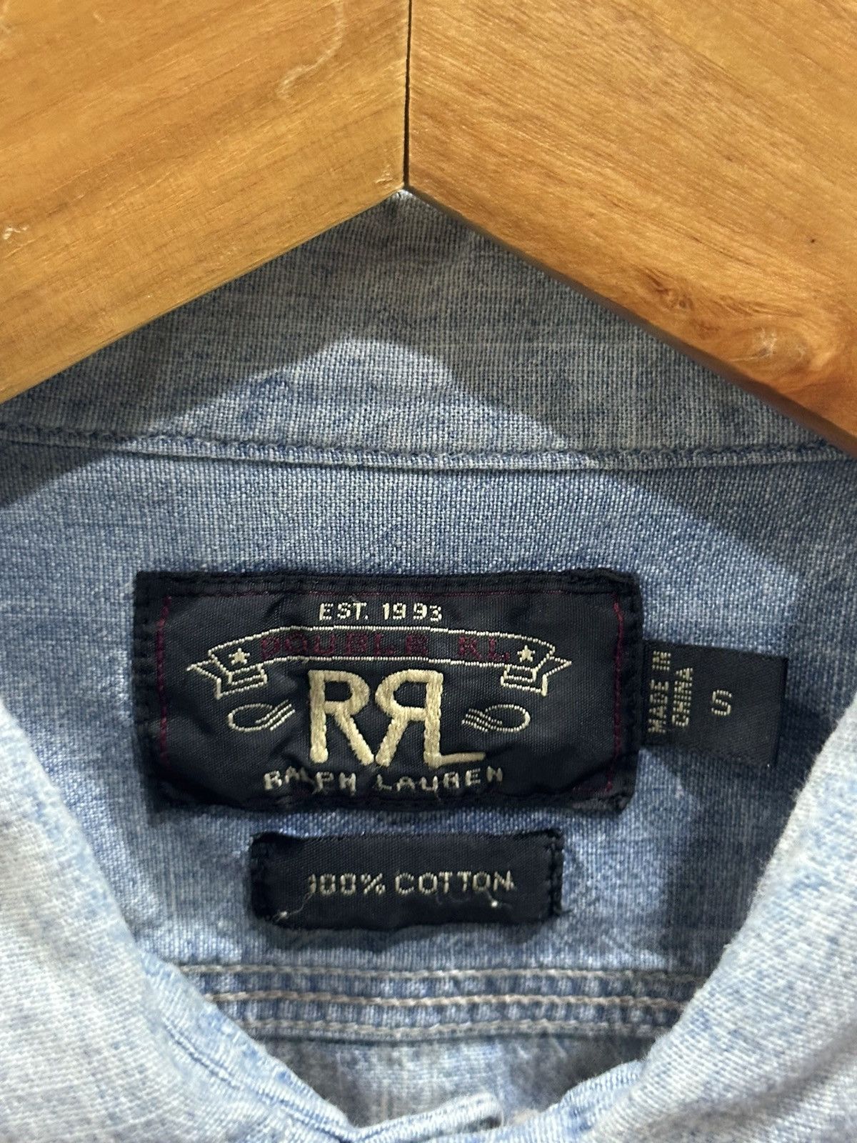 RRL Ralph Lauren Vintage RRL Polo Ralph Lauren Wash Denim Shirt Size US M / EU 48-50 / 2 - 6 Thumbnail