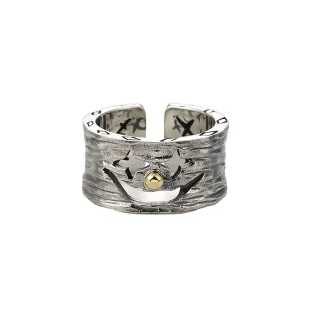 Jewelry × Vintage Hollow Face Silver Plated Rings Size ONE SIZE - 2 Thumbnail