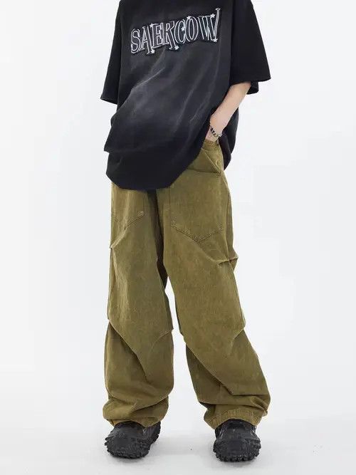 Japanese Brand Atsuko x Mita Retro High Street Hip Hop Loose Casual Pants Size US 31 - 4 Thumbnail