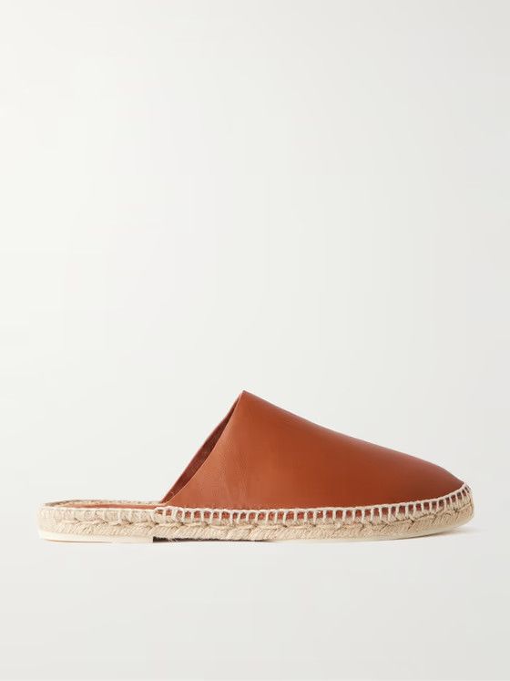 Loro Piana o1srvl11e0225 Seaside Walk Leather Backless Espadrilles Size US 12 / EU 45 - 1 Thumbnail