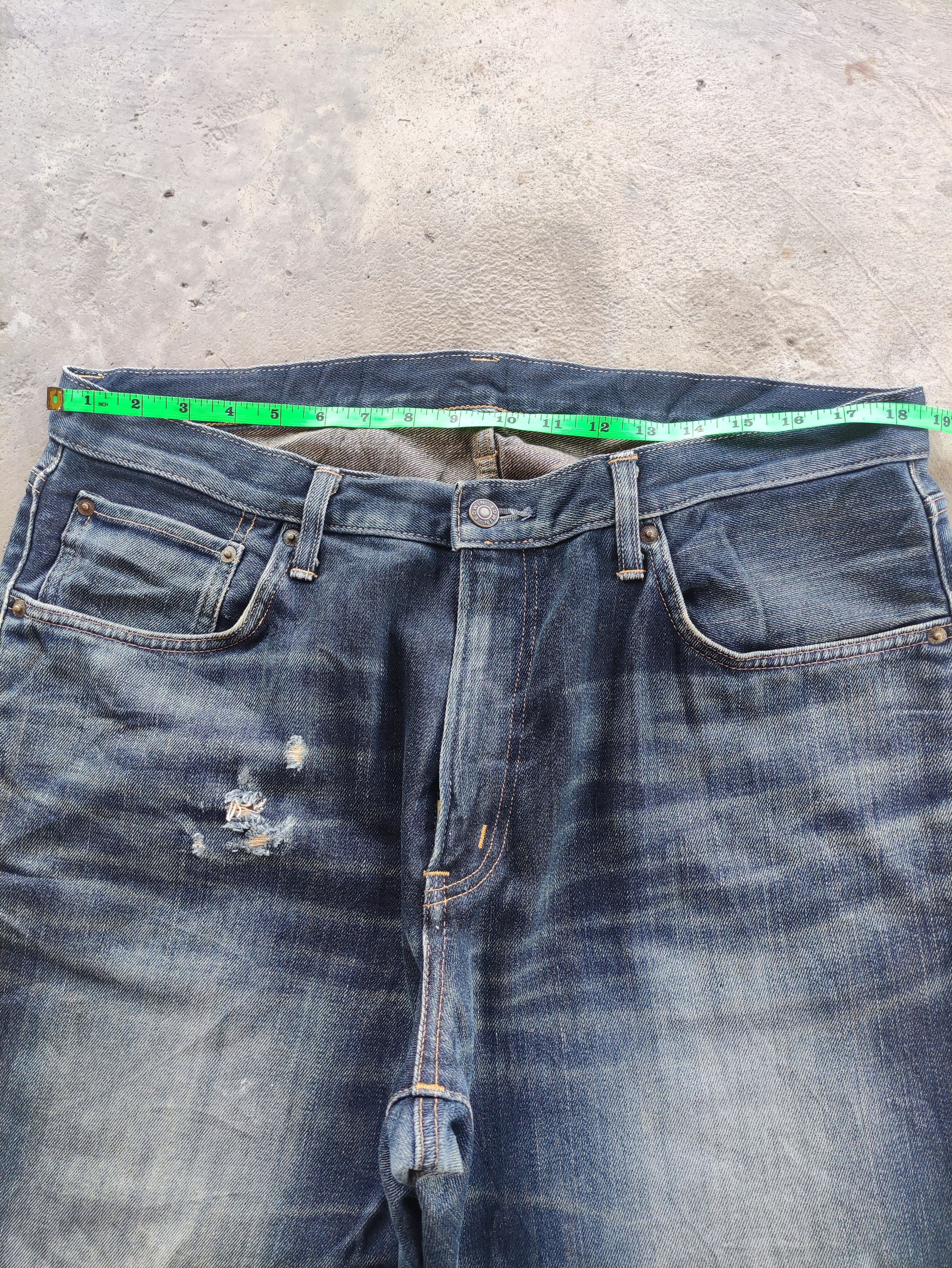 Edwin Vintage Edwin 504 Japan Distress Faded Denim Size US 37 - 6 Thumbnail