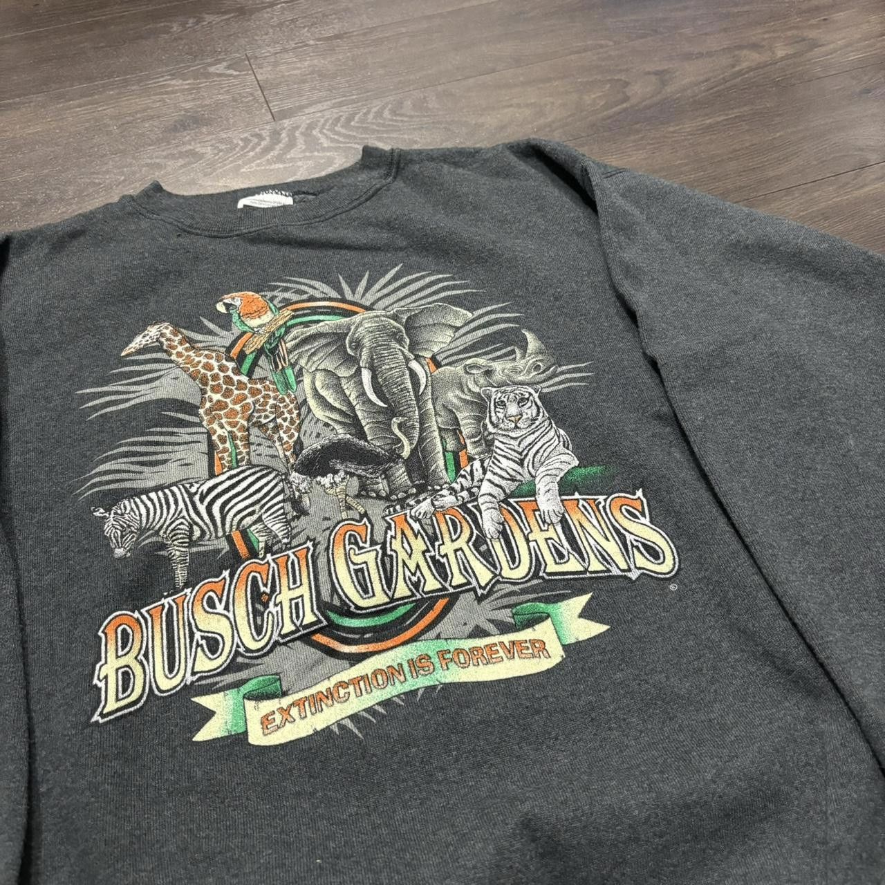 Tultex Vintage Busch Gardens Extinction Is Forever Crewneck 90s Size US L / EU 52-54 / 3 - 2 Thumbnail