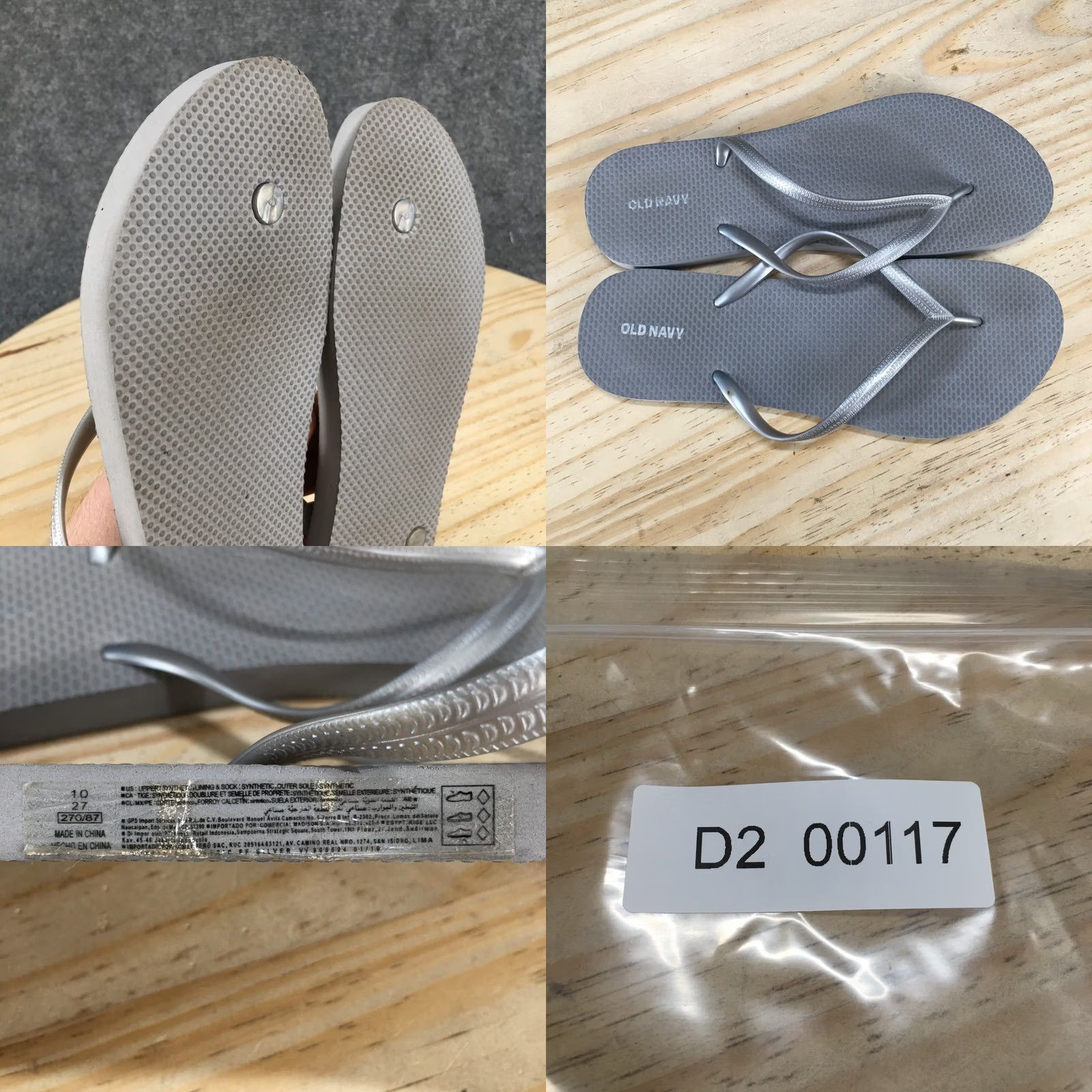 Old Navy Old Navy Sandals Women 10 Gray Silver Flip Flop Slip On Casual Beach Shoes Size US 8 / IT 38 - 9 Thumbnail