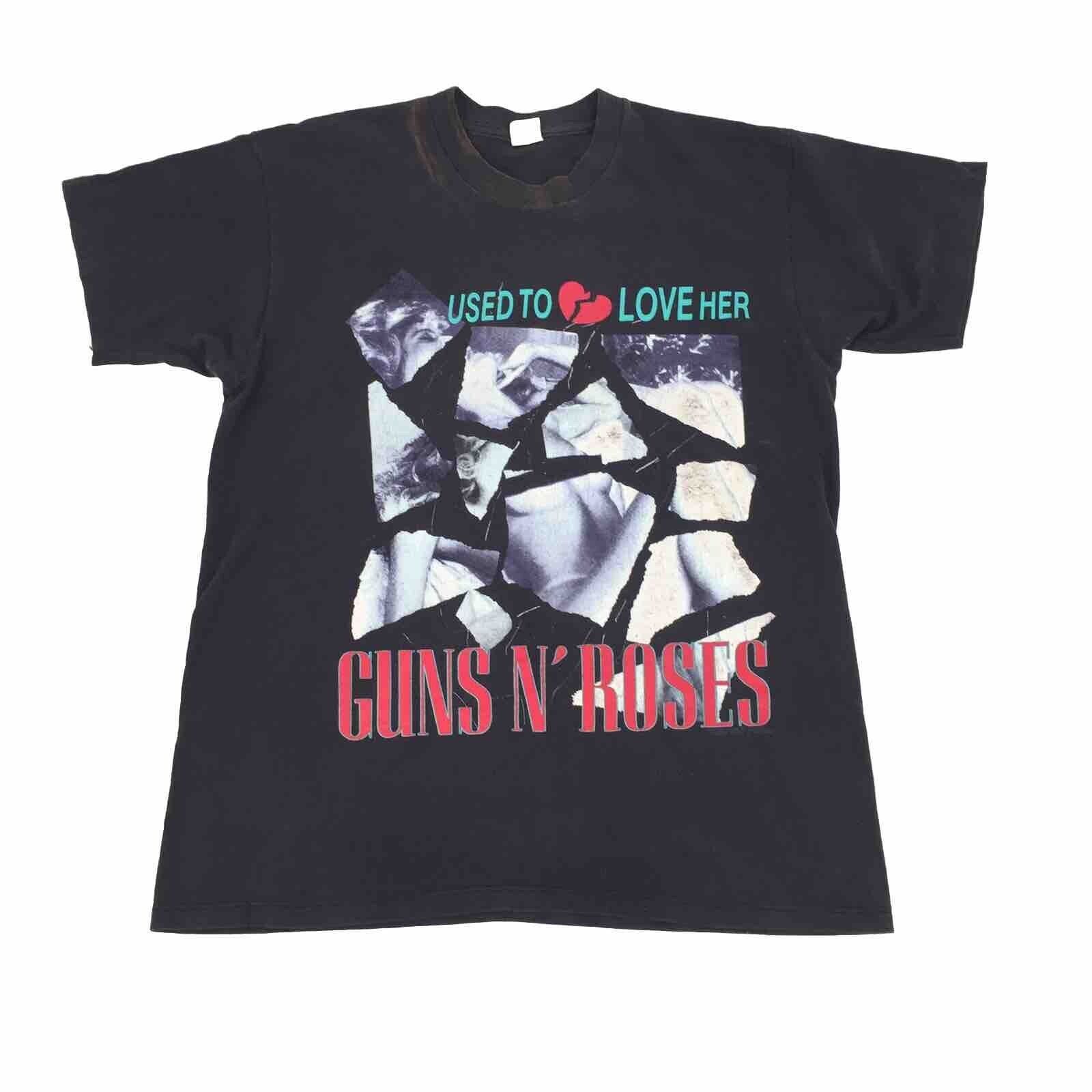 Vintage VTG 1989 Guns n Roses Used to Love Her Band T-Shirt SS Mens Size US L / EU 52-54 / 3 - 1 Thumbnail