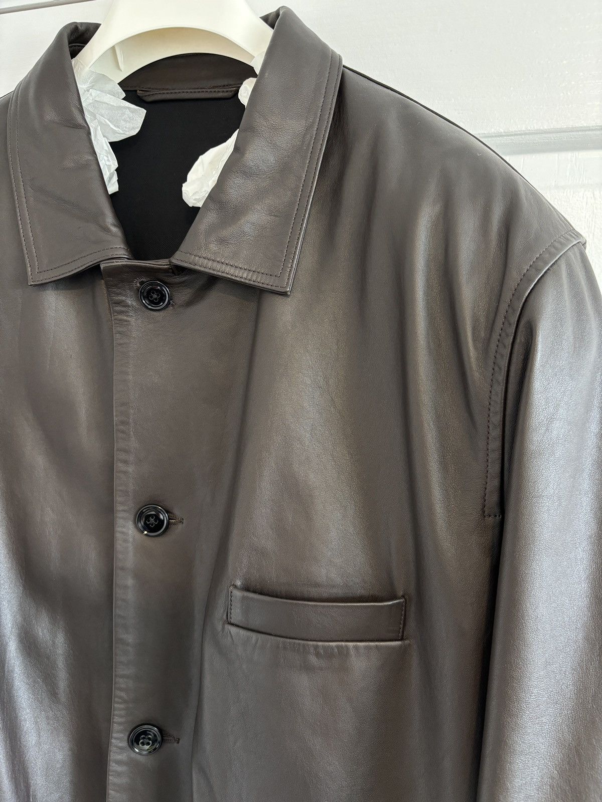 Lemaire Lemaire relaxed leather jacket, dark brown, size XL Size US XL / EU 56 / 4 - 5 Thumbnail