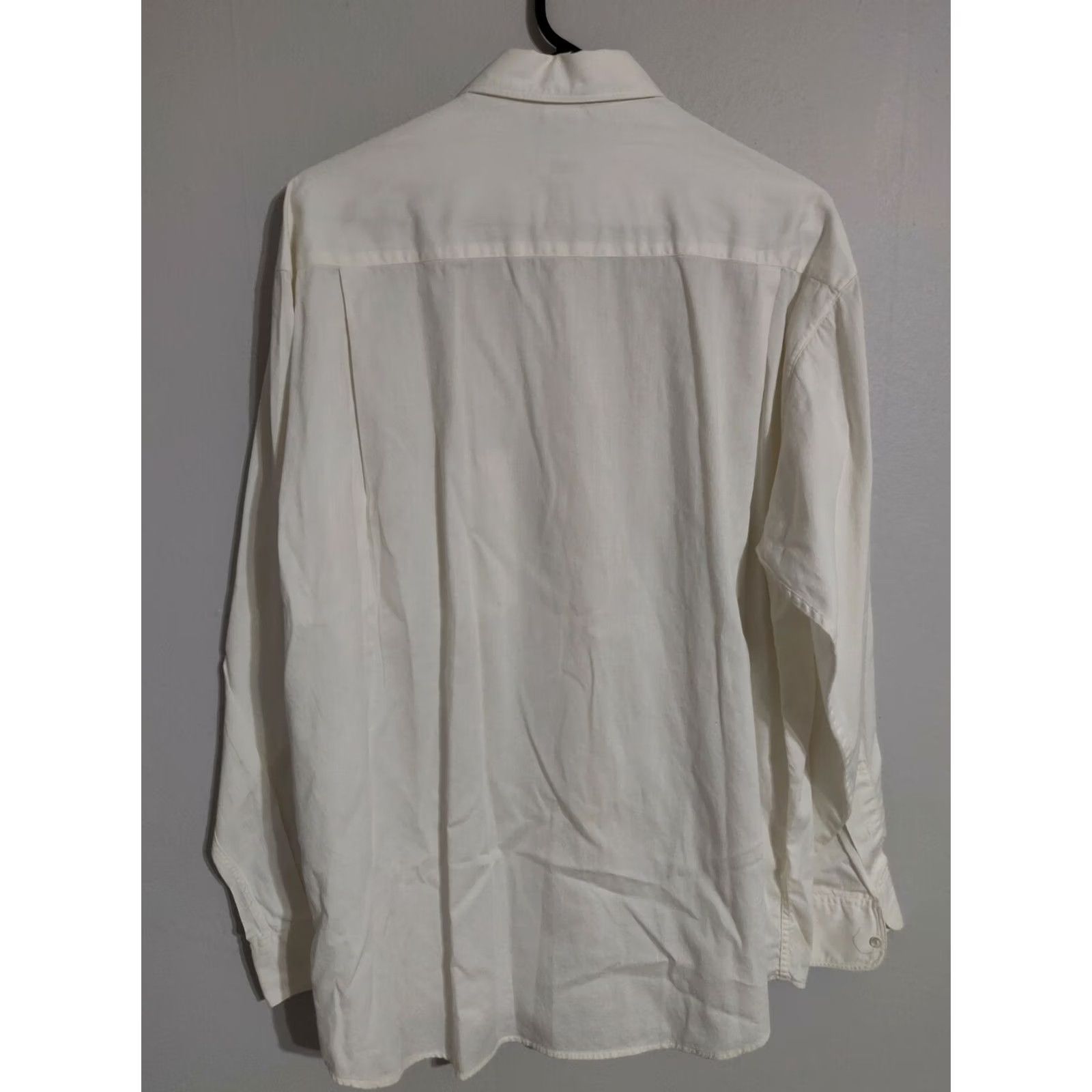 Vintage Ron Herman White Button Up Shirt Long Sleeve Men's Large Italy Cotton Size 42R - 3 Thumbnail