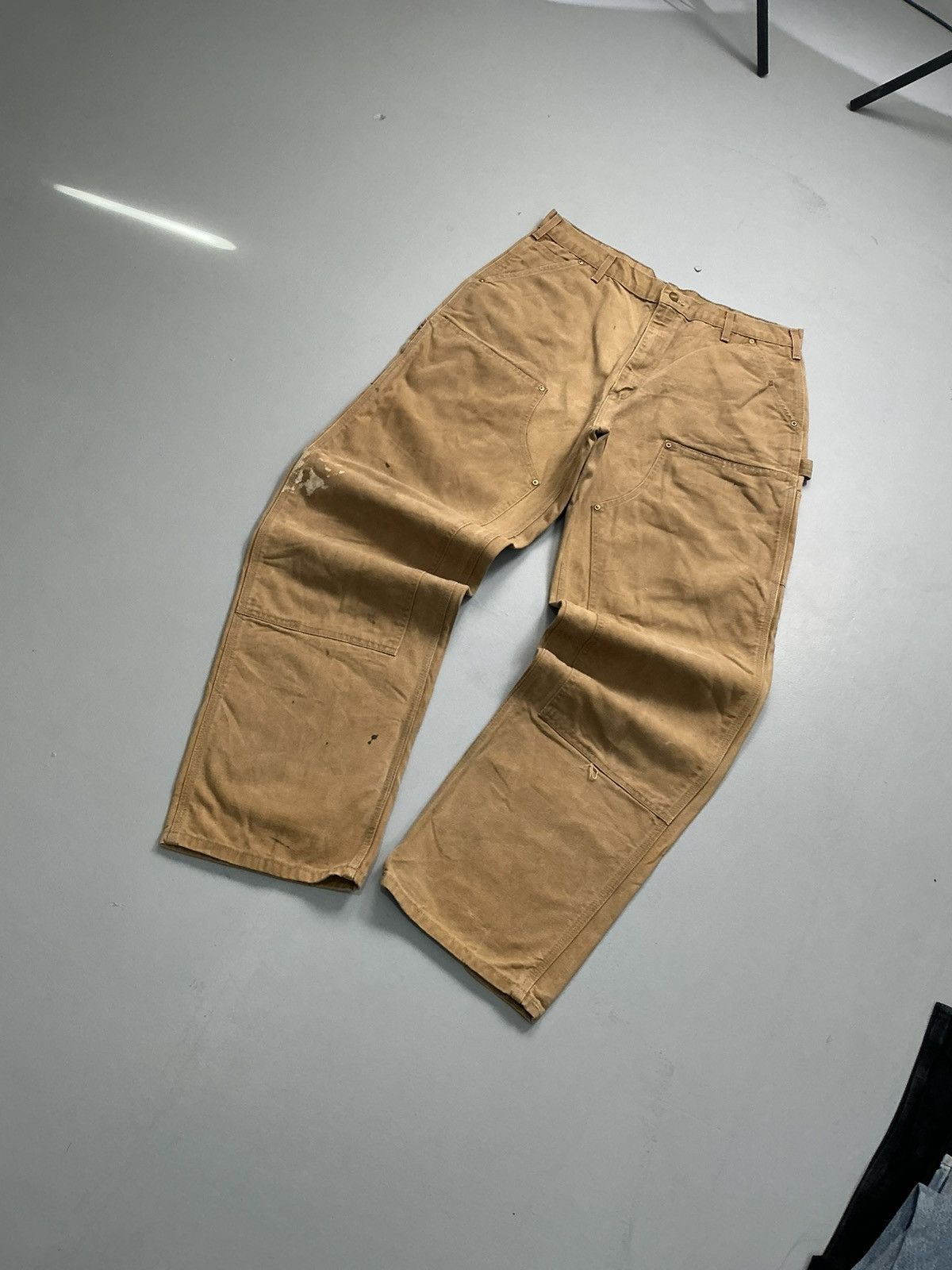 Carhartt Vintage Carhatt B01 BRN double knee workwear Size US 38 / EU 54 - 5 Thumbnail
