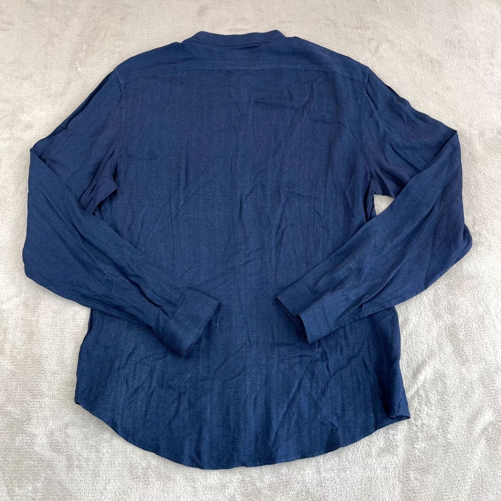 John Varvatos John Varvatos Shirt Men L Blue Band Mandarin Collar Long Sleeve NWOT Size US L / EU 52-54 / 3 - 4 Thumbnail