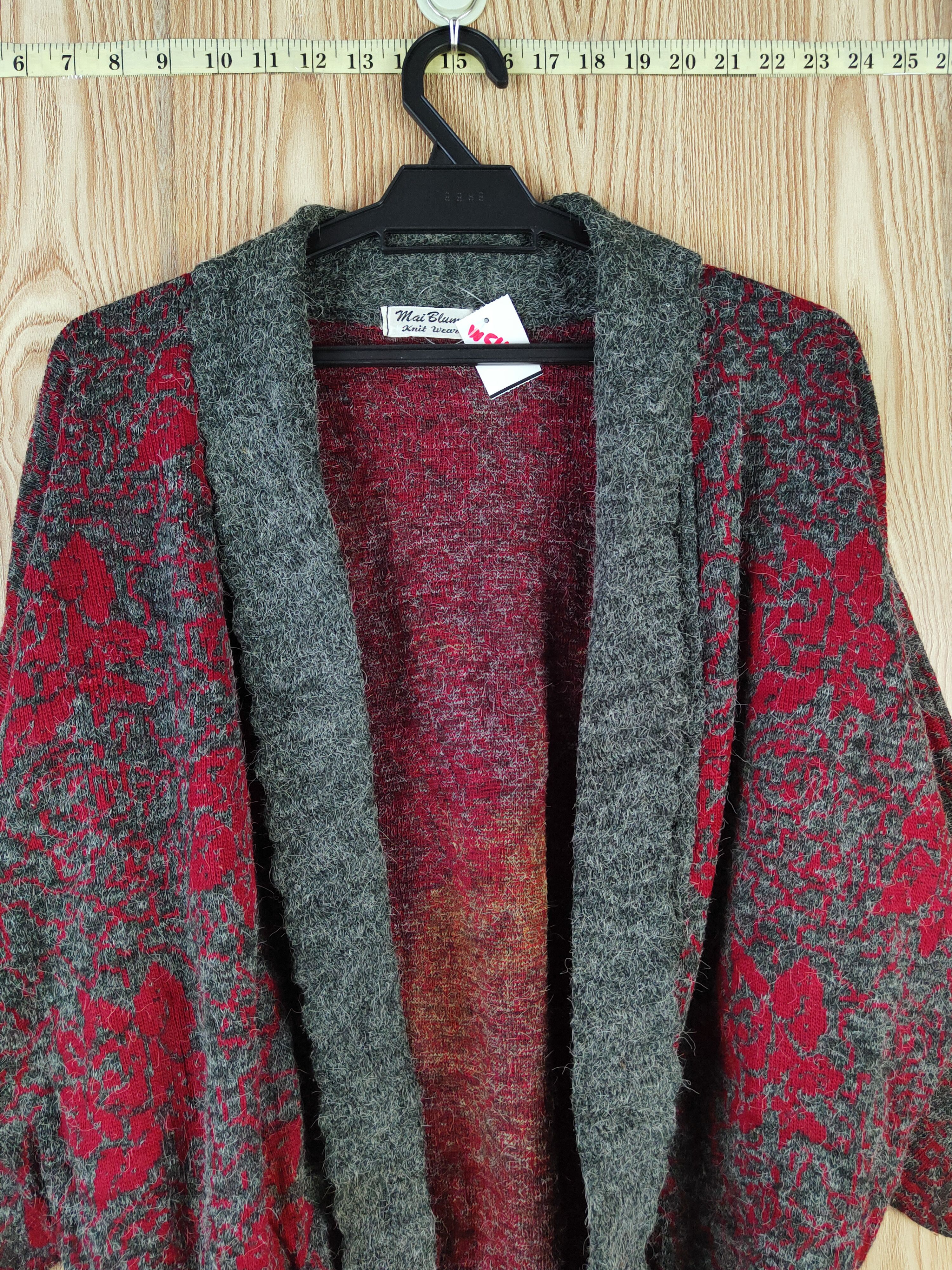 Homespun Knitwear Mai Blume Dark Gray Knitwear mohair Cardigan #W545 Size L / US 10 / IT 46 - 2 Thumbnail