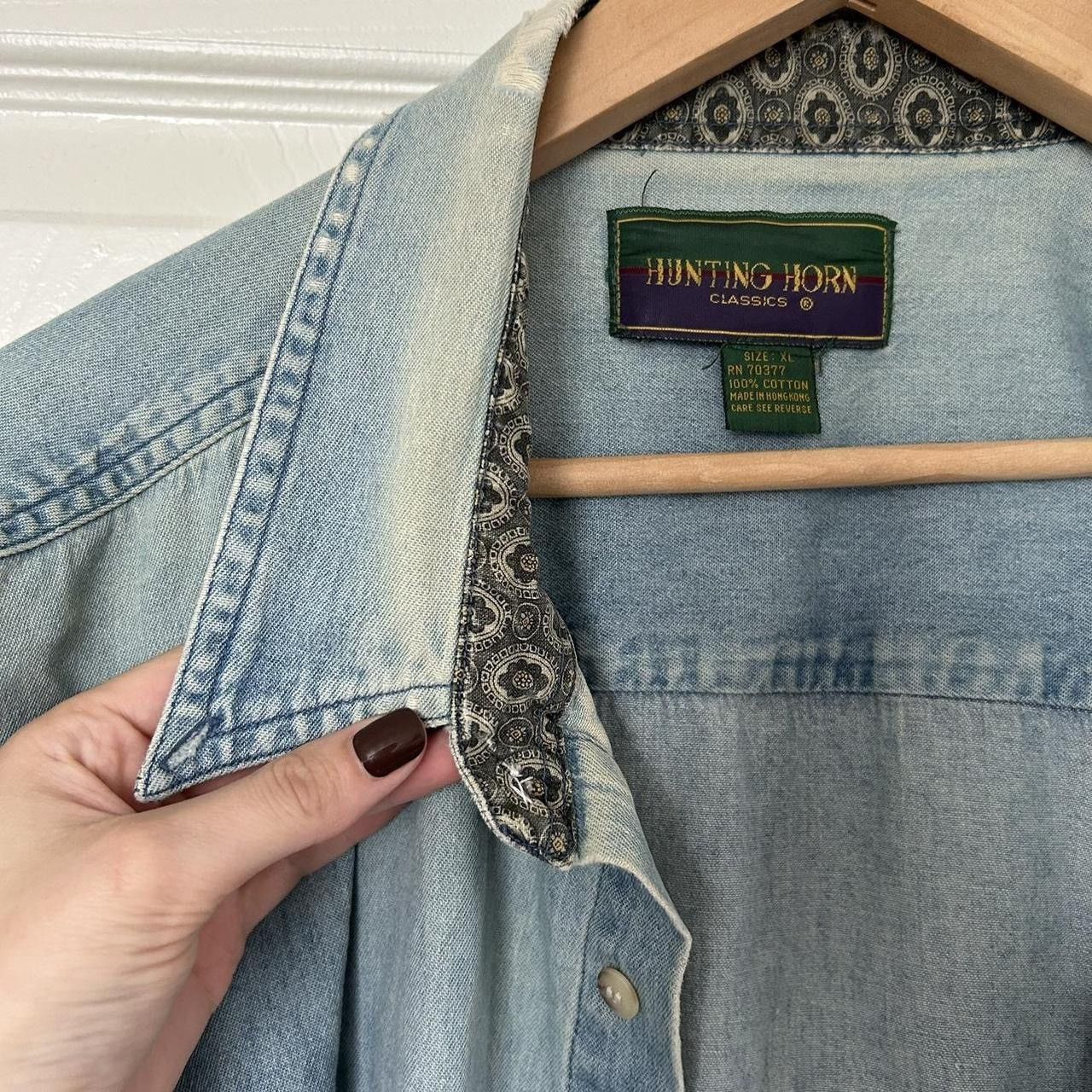 Vintage Vintage Hunting Horn Faded Oversized Denim Shirt Size US XL / EU 56 / 4 - 5 Thumbnail