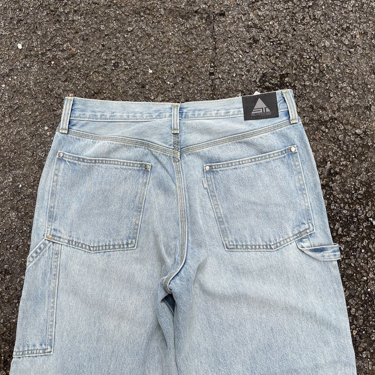 Levi's Levis Silvertab Baggy Jeans Light Blue Denim Carpenter Size US 33 - 10 Thumbnail