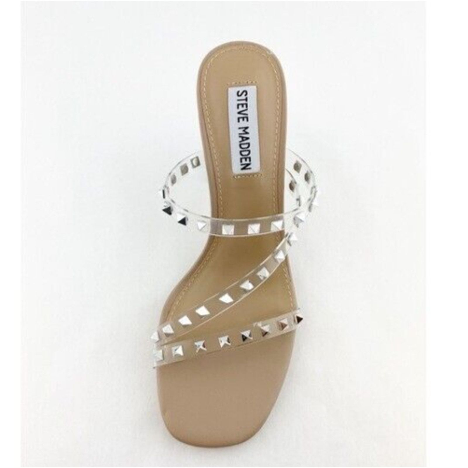Steve Madden Steve Madden Lucite Cone Heel Clear Silver Stud Sandal 9 Size US 9 / IT 39 - 1 Thumbnail