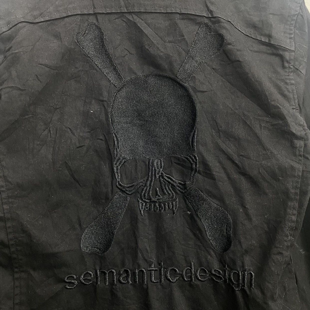 semanticdesign Semantic Design Black Tonal Skull Embroidered Military Shirt Size US M / EU 48-50 / 2 - 5 Thumbnail