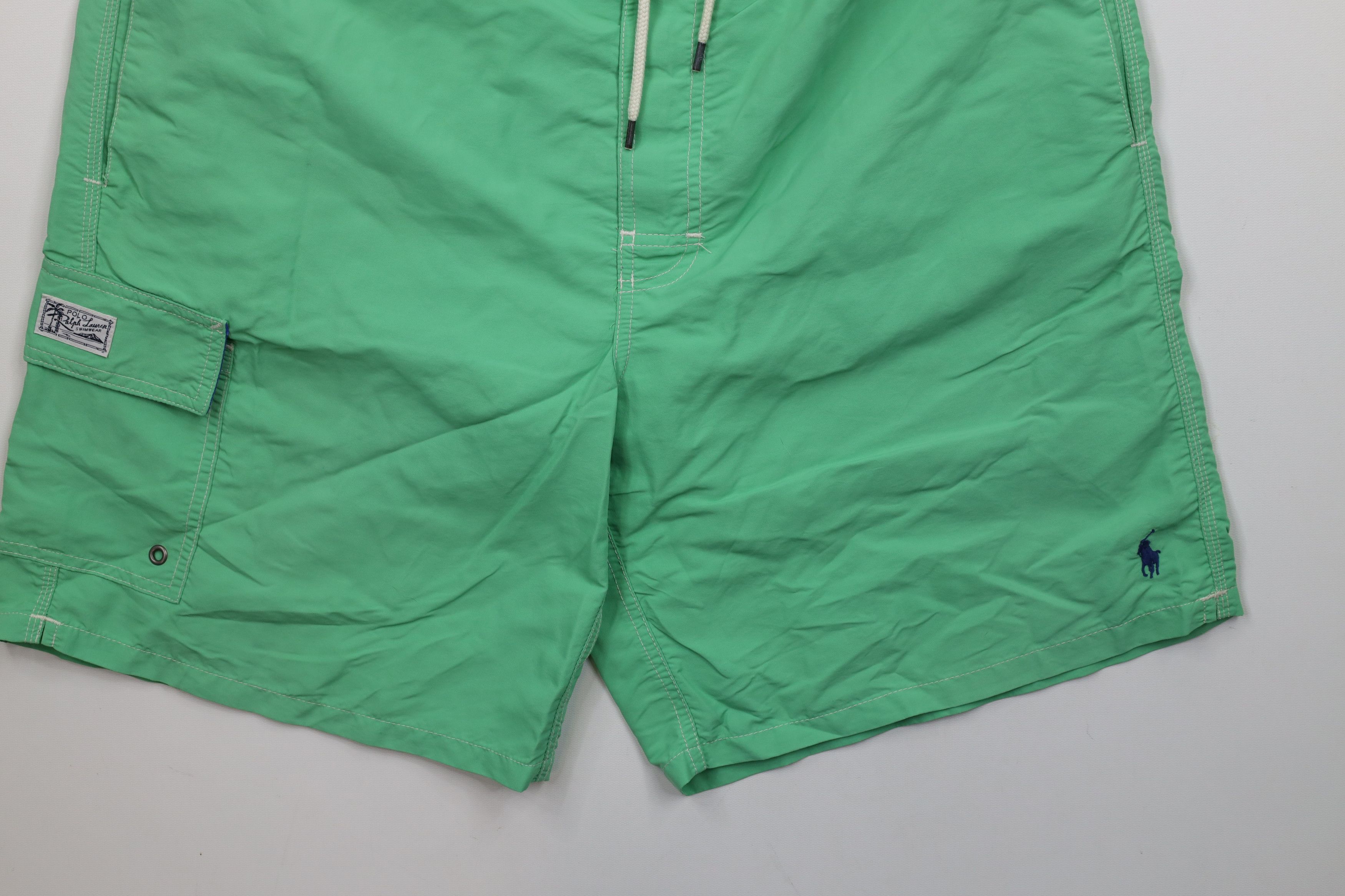 Ralph Lauren × Vintage Vintage Y2K Ralph Lauren Lined Swim Trunks Shorts Lime Green Size US 36 / EU 52 - 4 Thumbnail