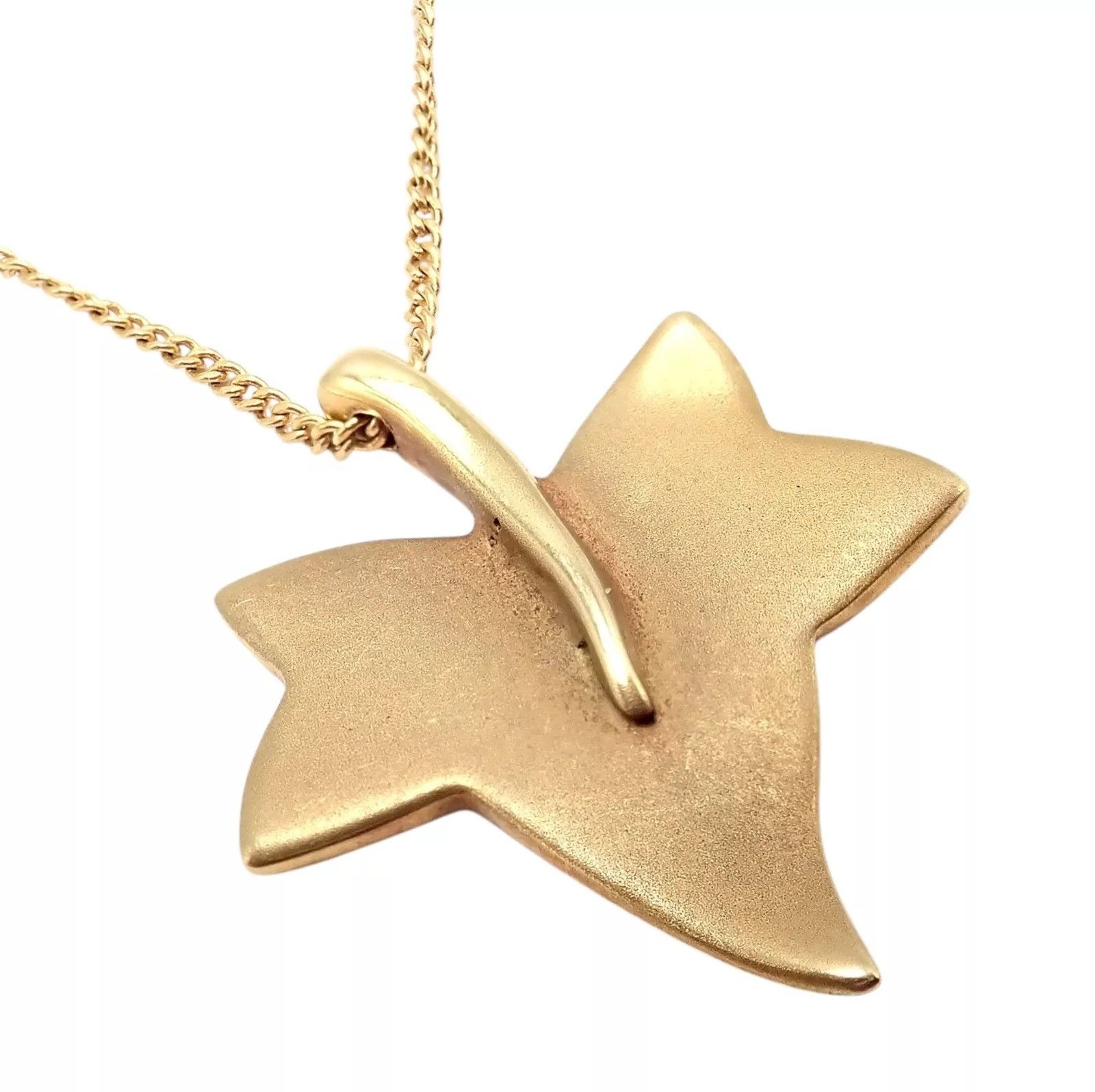 Tiffany & Co. Tiffany & Co Cummings 18k Yellow Gold Leaf Pendant Necklace Size ONE SIZE - 1 Thumbnail