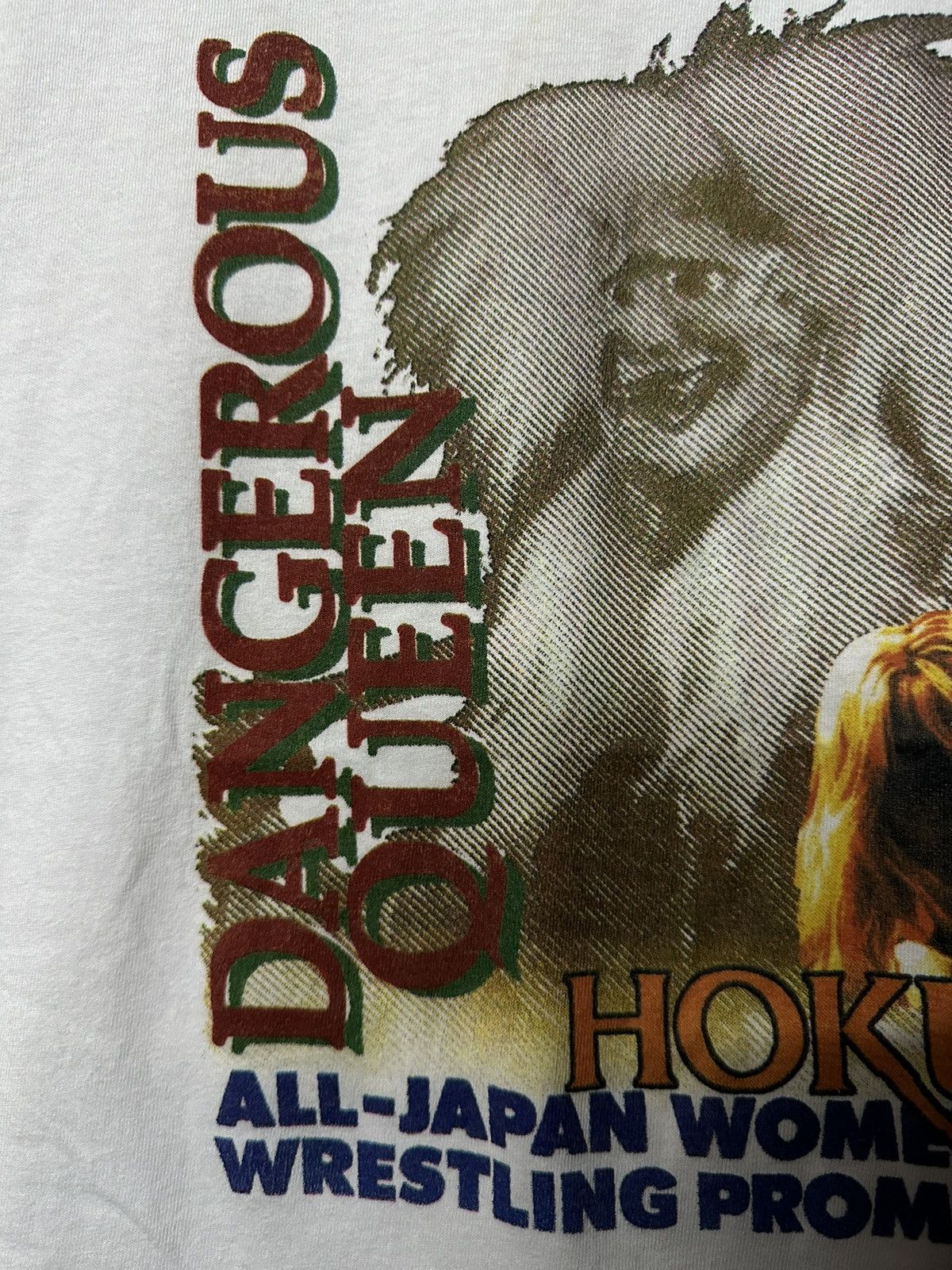 Vintage Vintage 80s 90s Hokuto Dangerous Queen Wrestling Tee Size US L / EU 52-54 / 3 - 5 Thumbnail