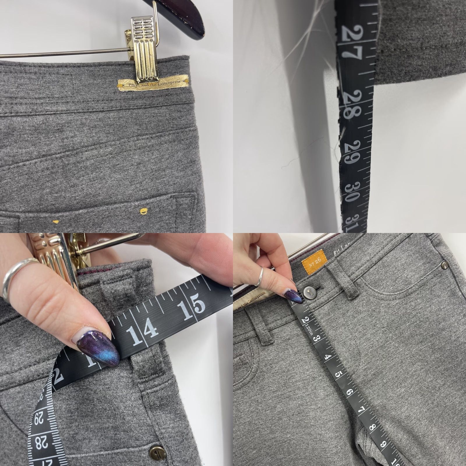 Vintage Pilcro Skinny Stretch Pants Womens 26 Slim Cotton Blend Gray Flat Front Knit Skinny - Pilcro - Pants - Women - 26 - Gray - Stretch - 1990s? Size 26" / US 2 / IT 38 - 8 Thumbnail