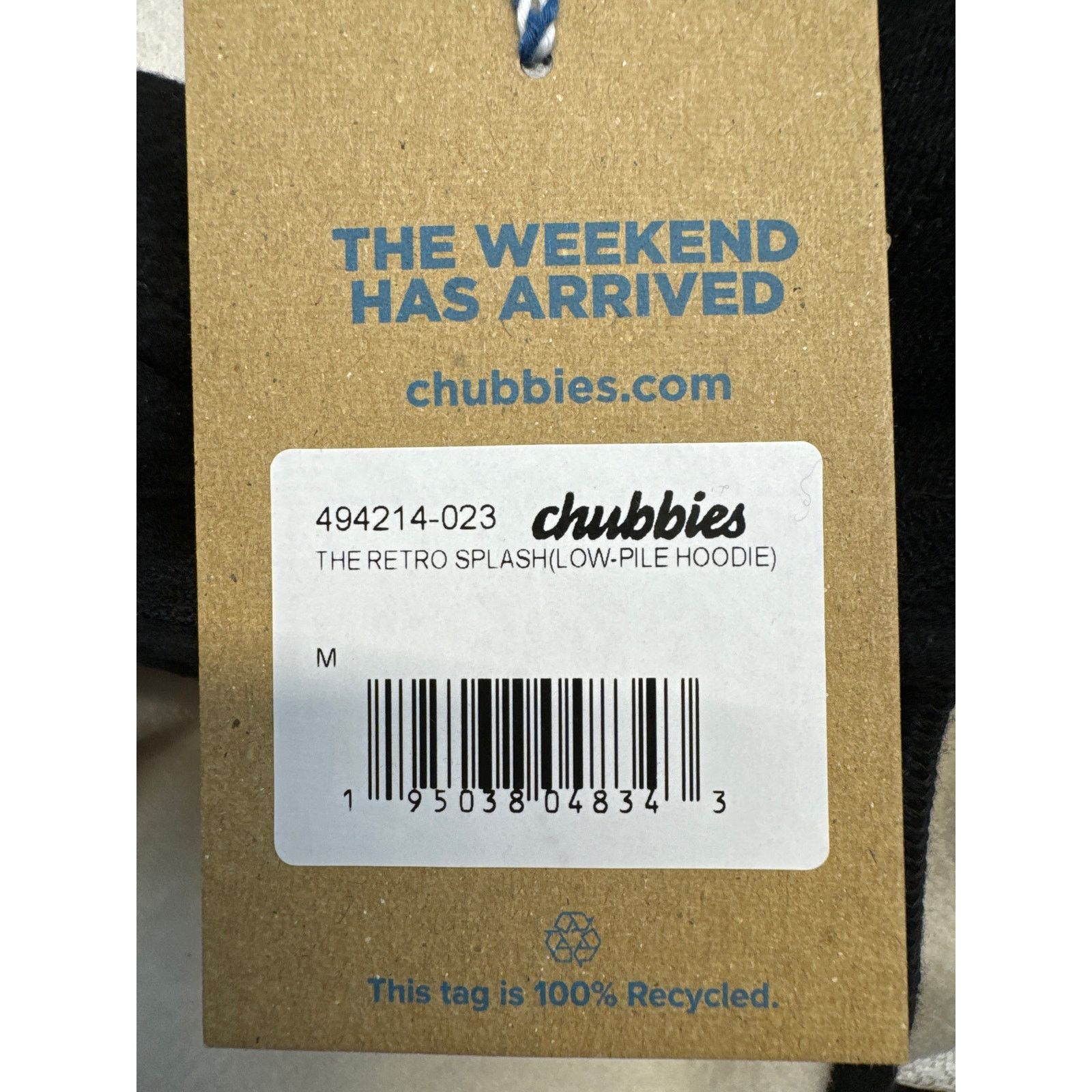 Chubbies Chubbies "Retro Splash” Low-Pile Hoodie Black Pink men sz M Size US M / EU 48-50 / 2 - 7 Thumbnail