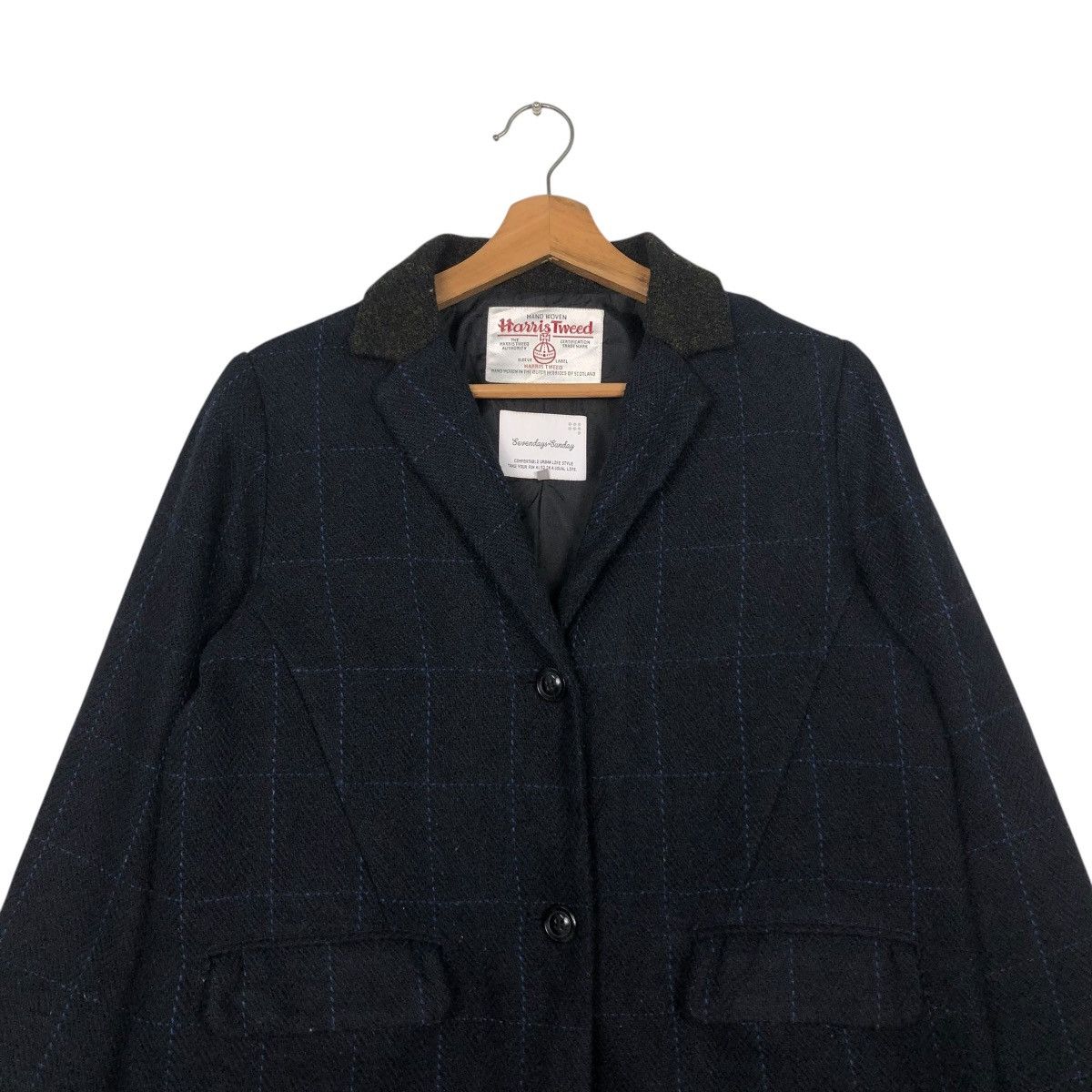 Harris Tweed 🔥VINTAGE WOOL JACKET HARRIS TWEED TARTAN DESIGN Size US L / EU 52-54 / 3 - 5 Thumbnail