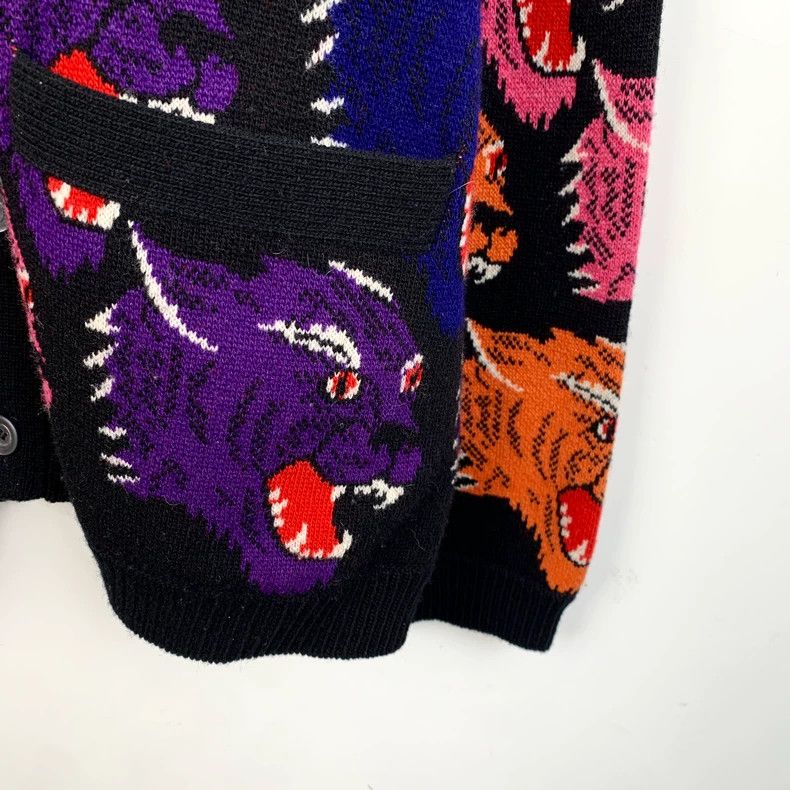 Gucci Gucci Multi-color pattern printed wool V-neck long-sleeved Size US L / EU 52-54 / 3 - 4 Thumbnail