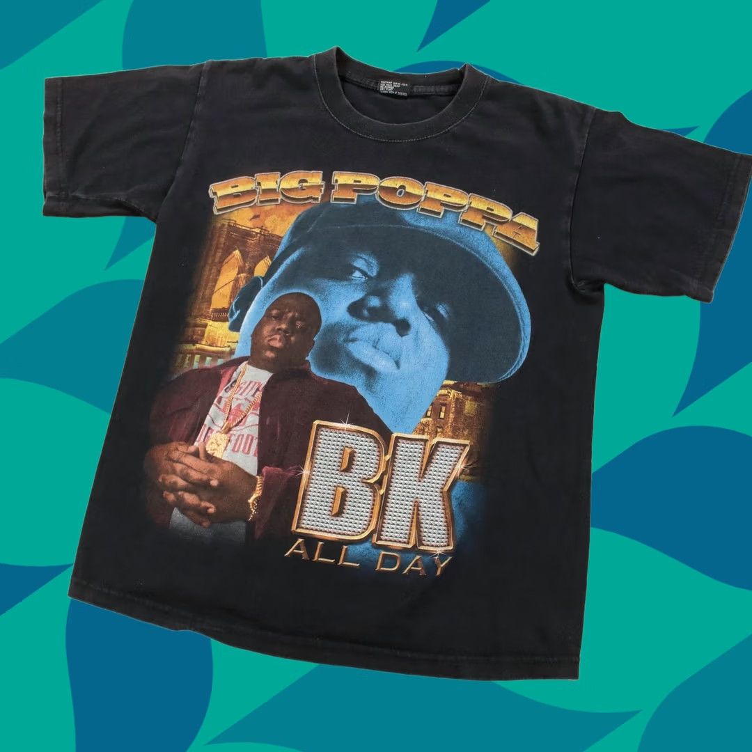 Vintage VINTAGE Notorious BIG Big Poppa BK All Day t-shirt SMALL rap tee 90s Gemrock Mens Size US S / EU 44-46 / 1 - 1 Thumbnail
