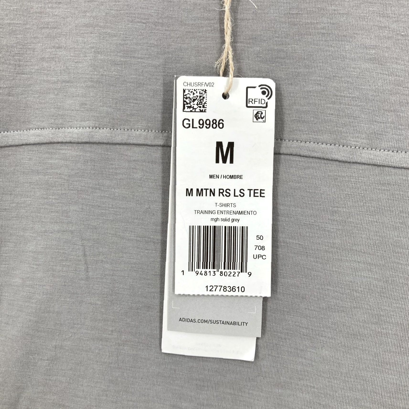 Adidas Adidas Shirt Mens Medium Gray Long Sleeve Performance Stretch Casual Training Aeroready Moisture Wicking Size US M / EU 48-50 / 2 - 5 Thumbnail