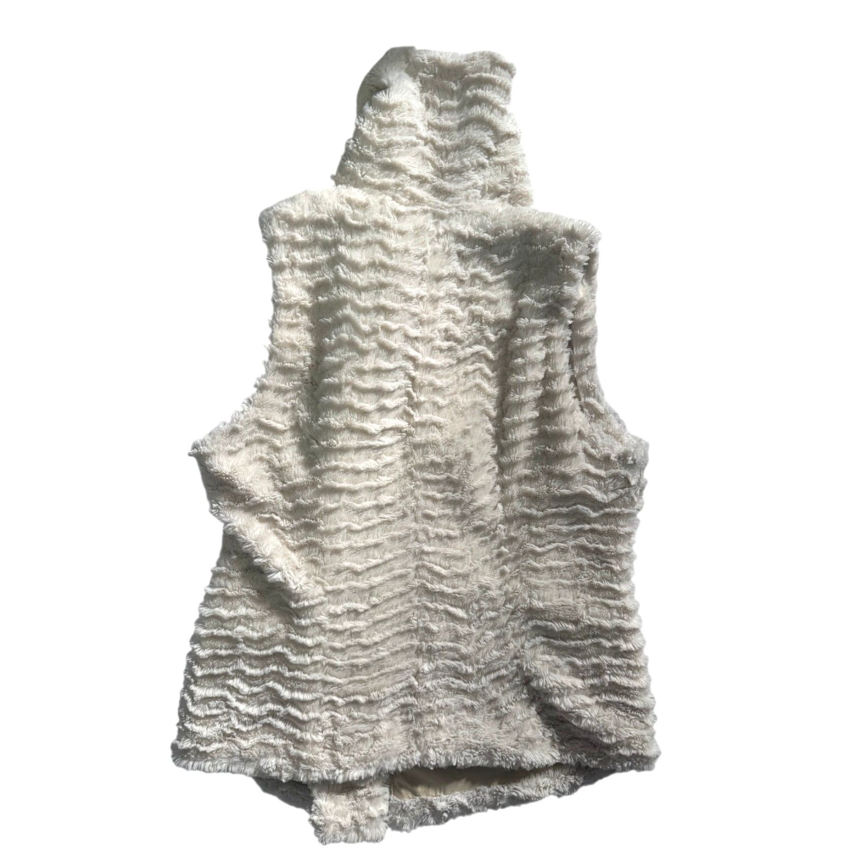 Patagonia VINTAGE Patagonia Vest Womens Medium Cream Pelage Faux Fur Asymmetrical Zip Up Pockets Size M / US 6-8 / IT 42-44 - 2 Thumbnail