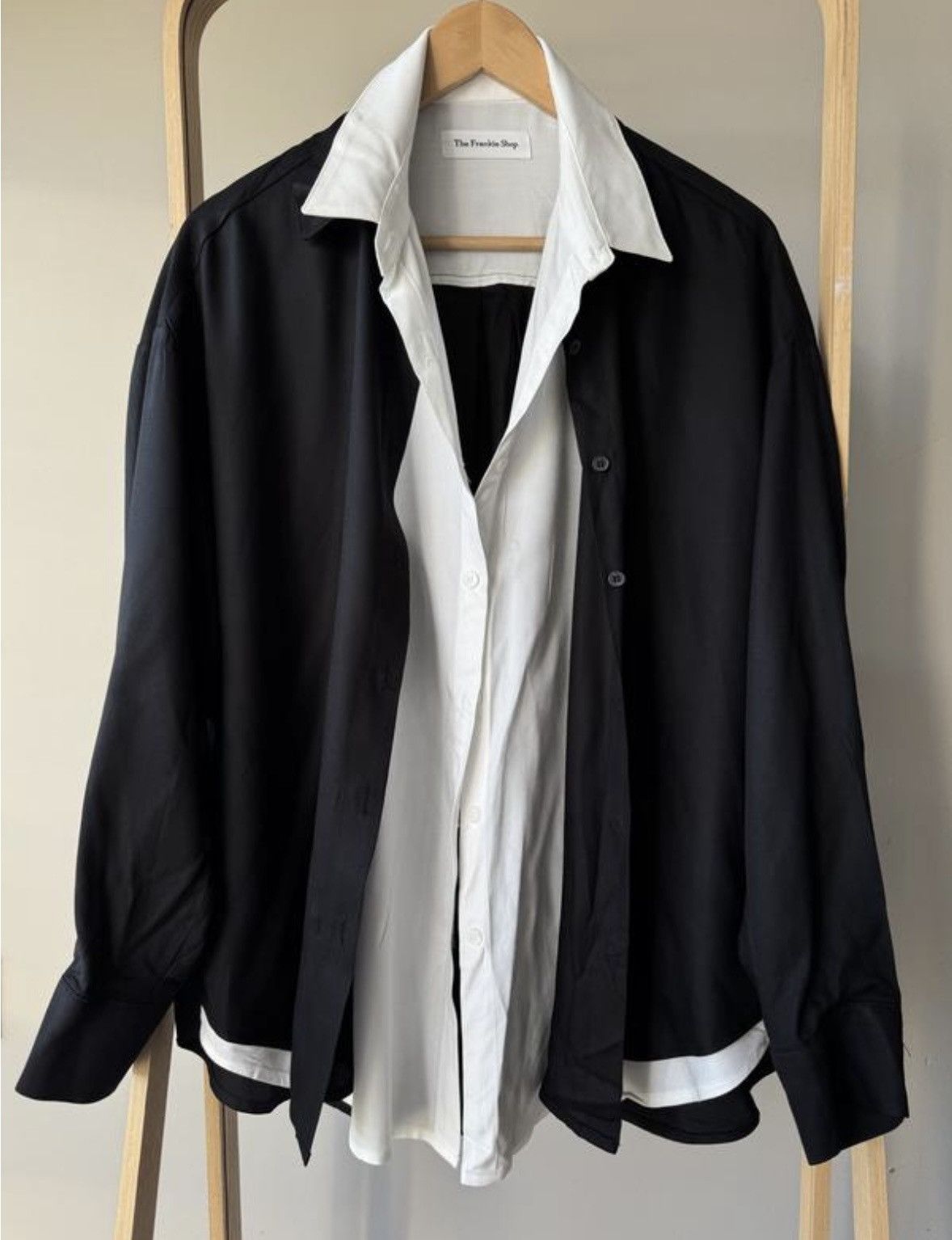 Frankie Shop The Frankie Shop Double Shirt – Black/White Size M / US 6-8 / IT 42-44 - 1 Thumbnail