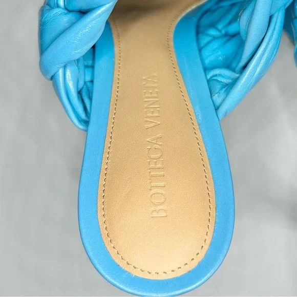 Bottega Veneta o1y0725 Covered Heel Mules in Sky Blue Size US 5.5 / IT 35.5 - 4 Thumbnail