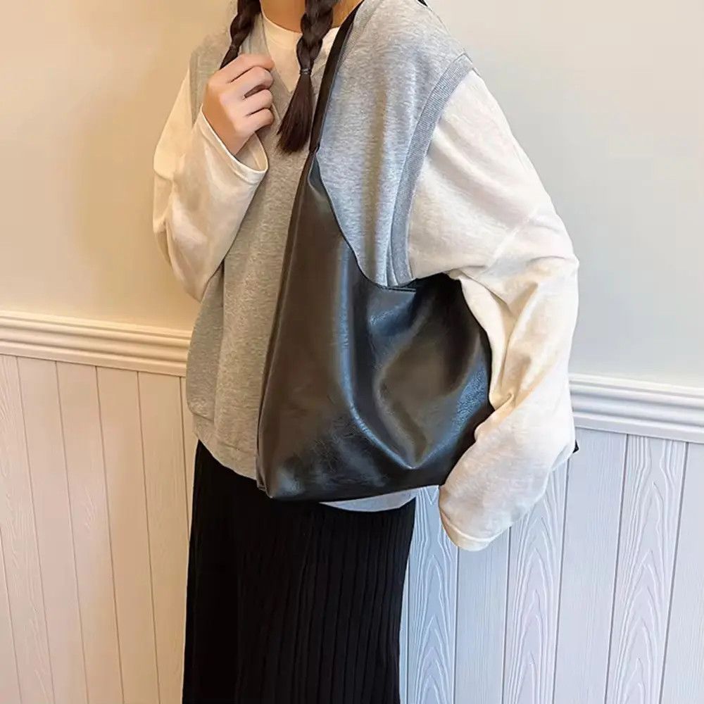 Japanese Brand PU Soft Leather Tote Bag Size ONE SIZE - 3 Thumbnail