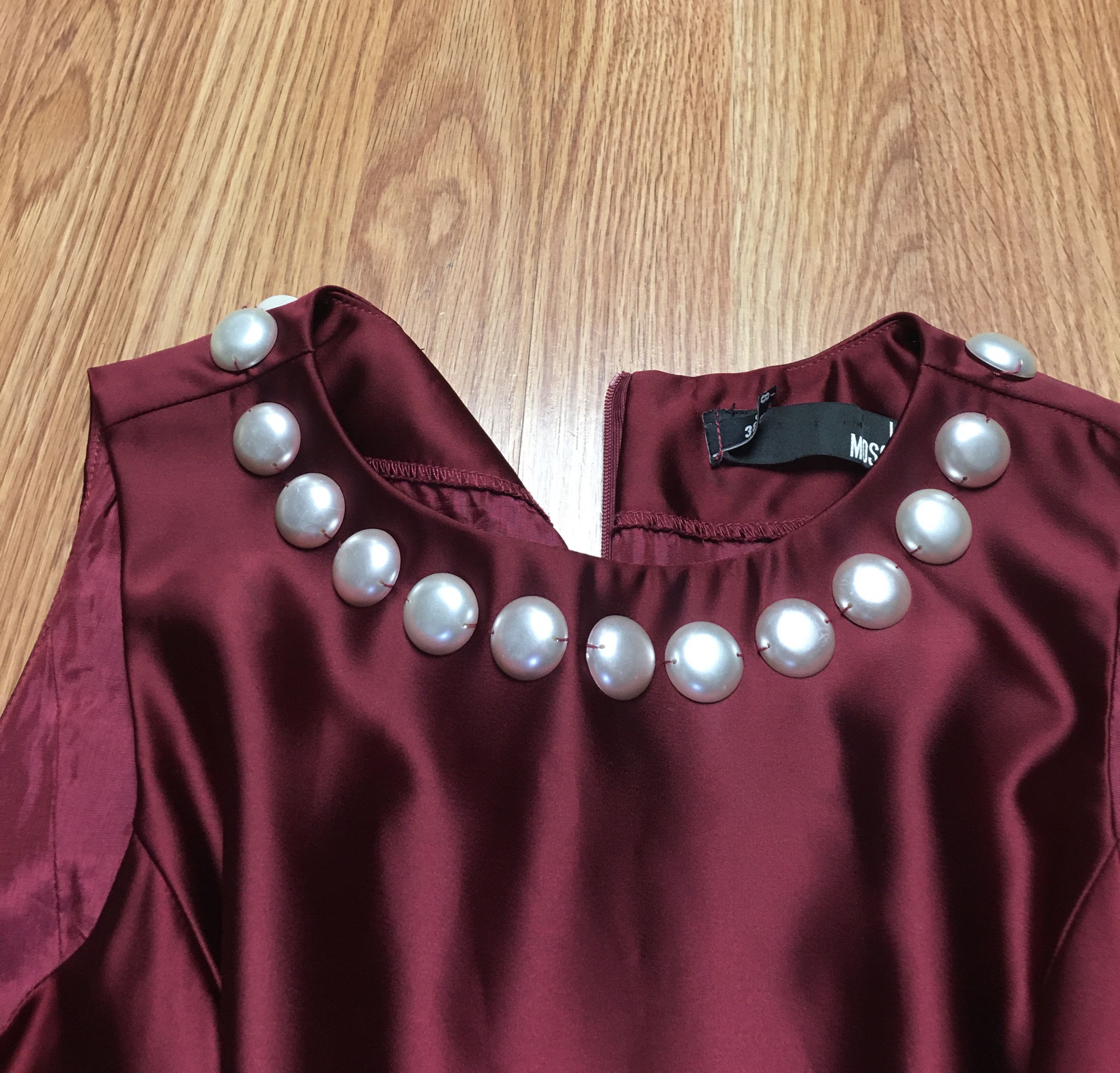 Moschino Love Moschino Red Satin Bodycon Dress UK10 US6 Size M / US 6-8 / IT 42-44 - 8 Thumbnail