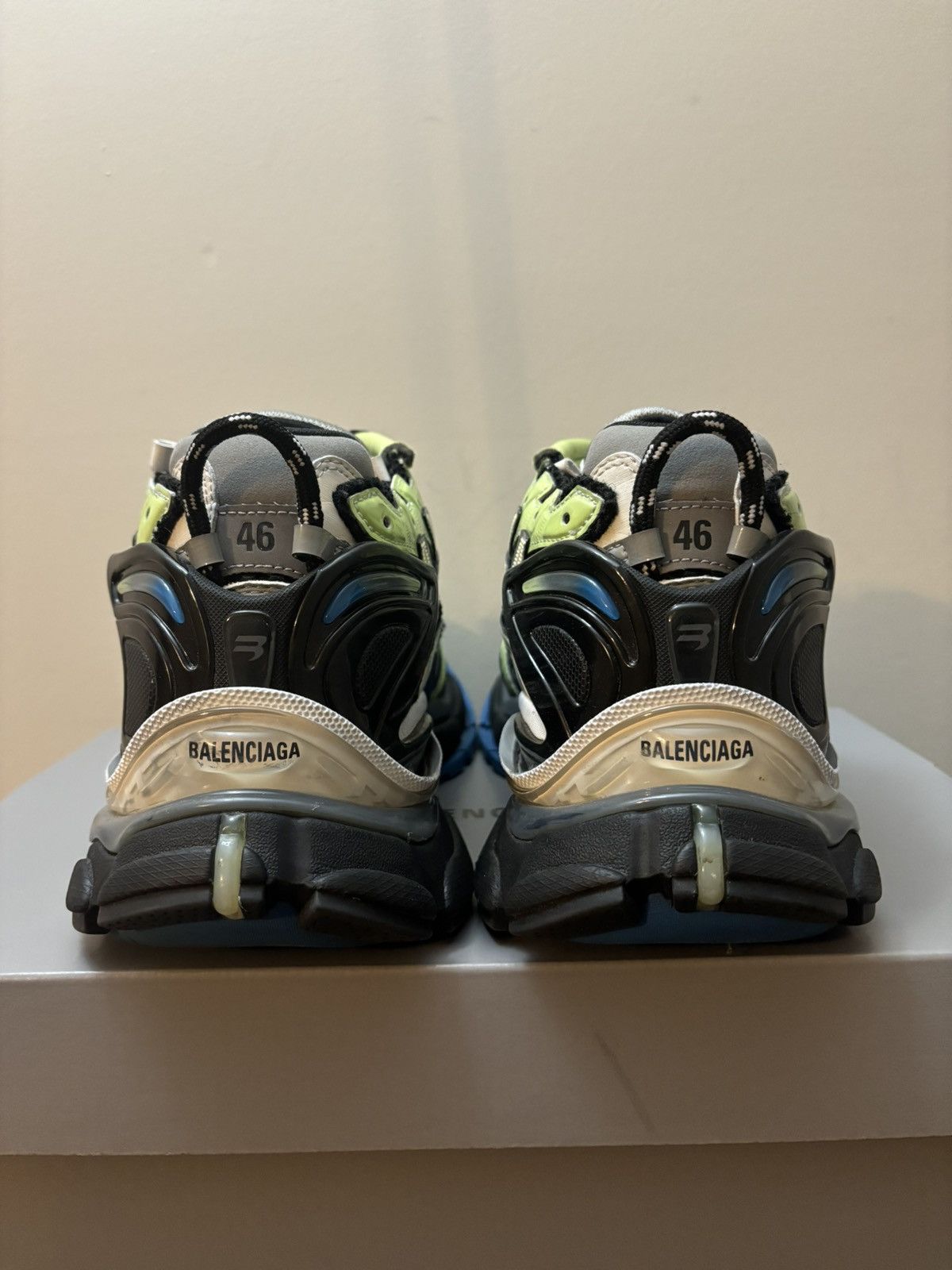 Balenciaga Balenciaga Runner Green Blue Black Grey Size US 13 / EU 46 - 5 Thumbnail