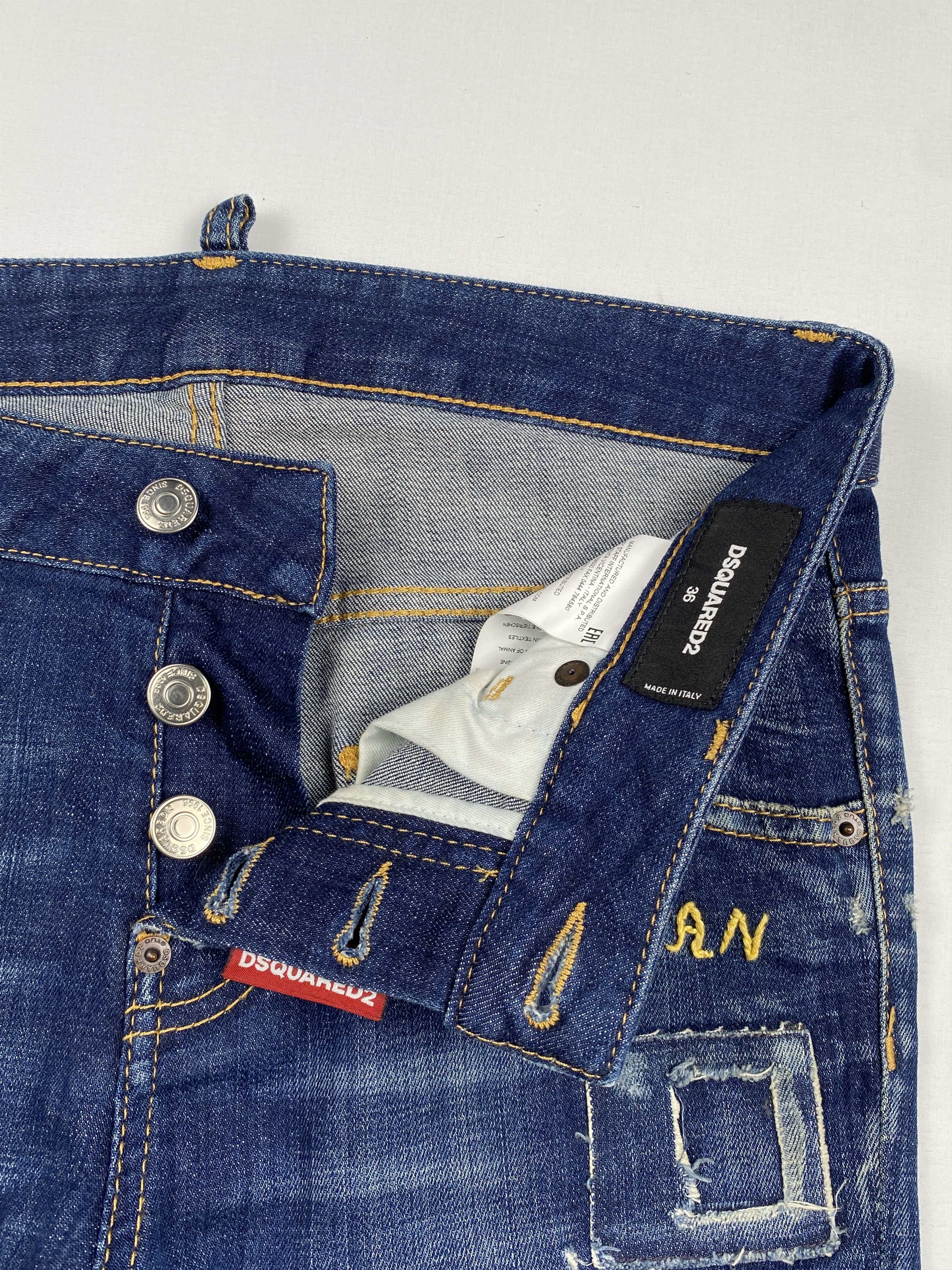 Dsquared2 Embroidered "DAN" Distressed Patch Jeans Size US 30 / EU 46 - 7 Thumbnail