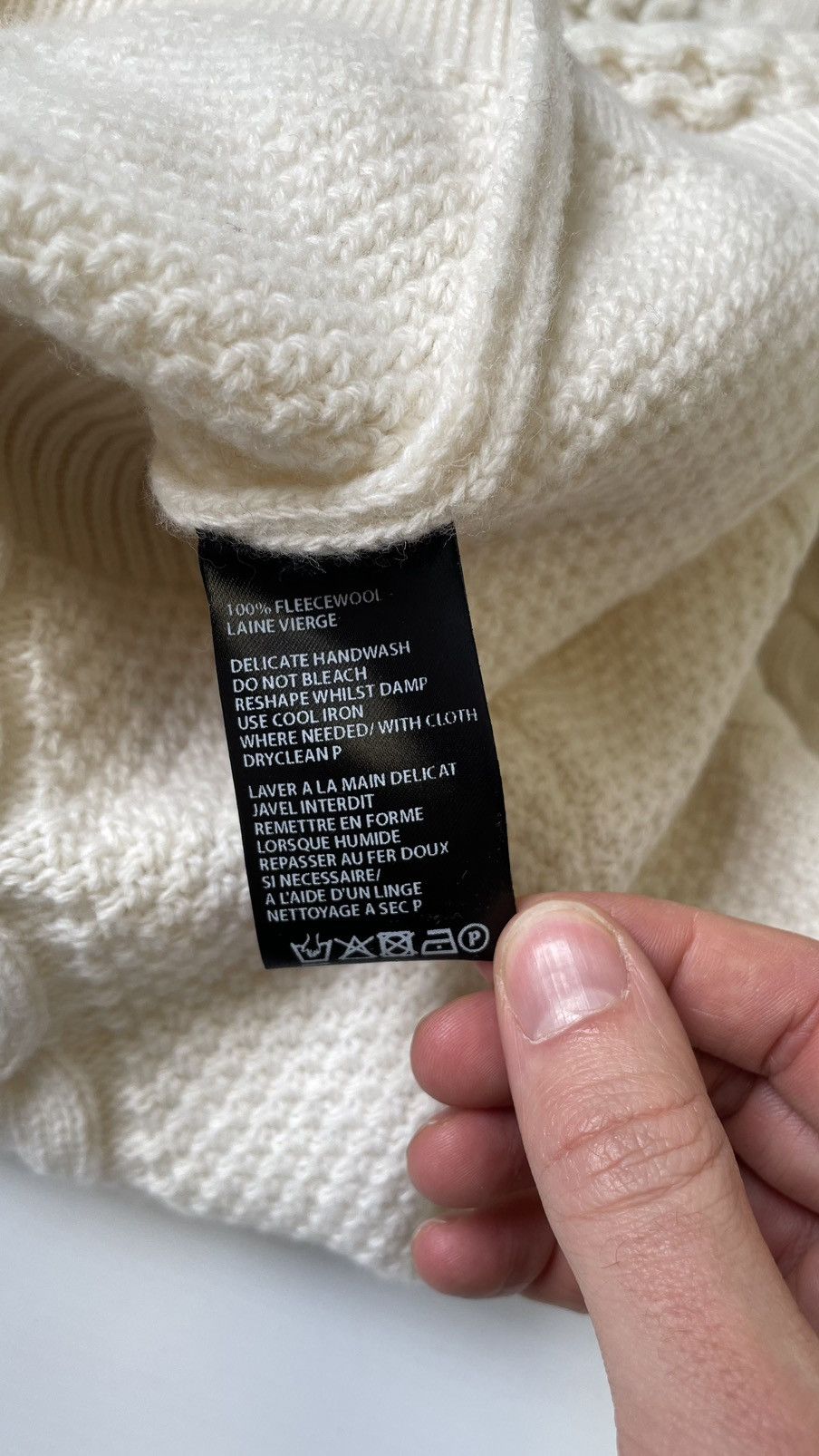 Ann Demeulemeester Cream ‘Aran’ Cable Knit Sweater Size US M / EU 48-50 / 2 - 12 Thumbnail