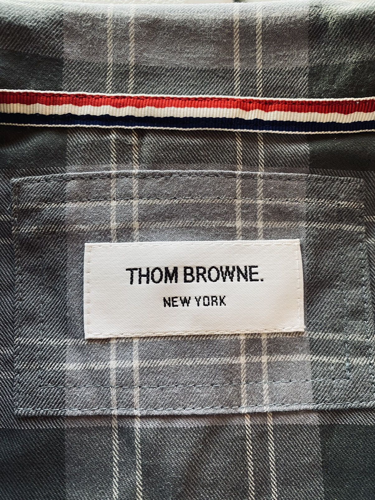 Thom Browne Thom Browne grey/lt grey flannel windowpane check top 2 NWT Size US M / EU 48-50 / 2 - 3 Thumbnail