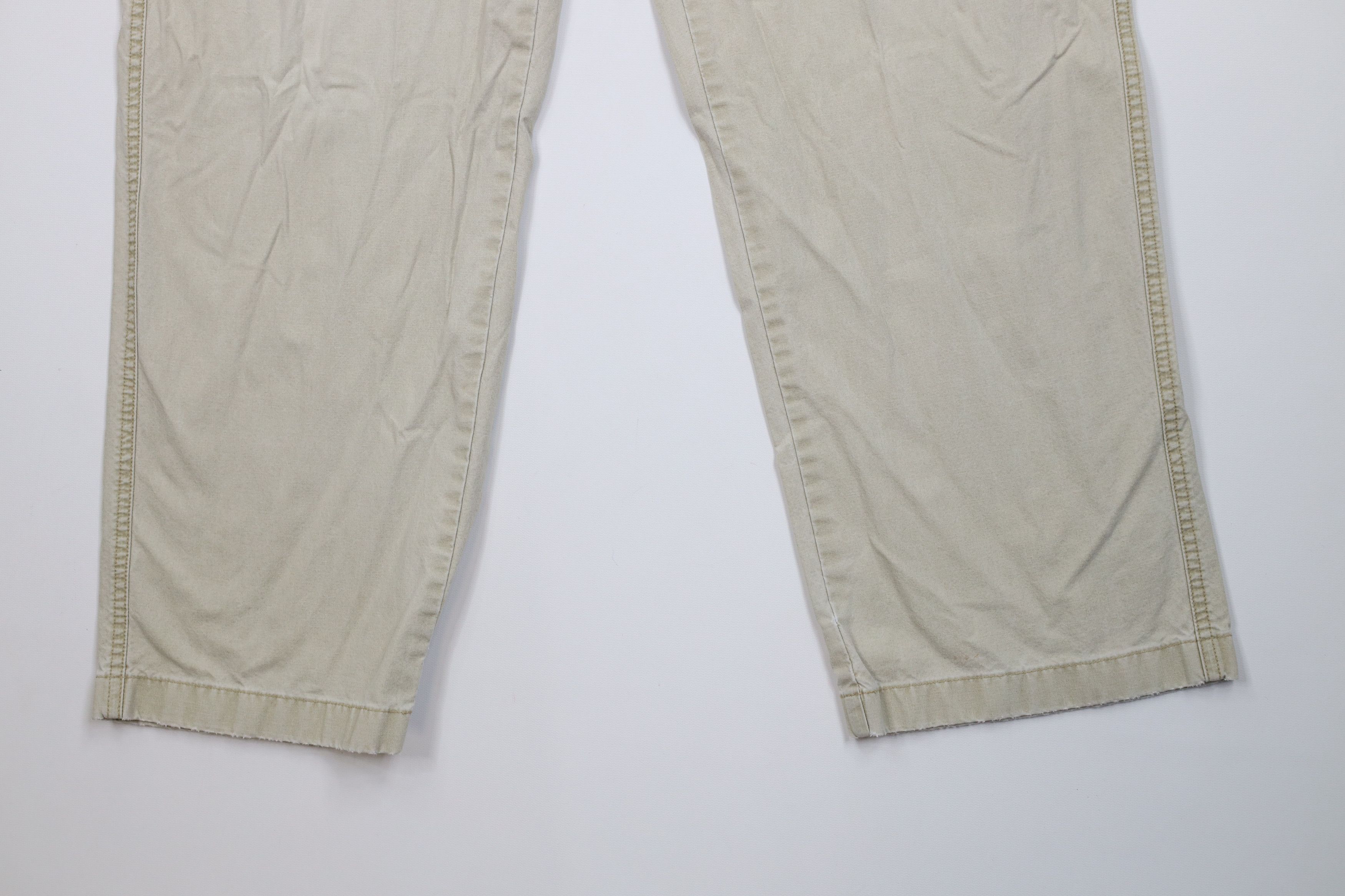 L.L. Bean Vintage 90s LL Bean Stonewash Wide Leg Cargo Pants Beige Size US 34 / EU 50 - 4 Thumbnail