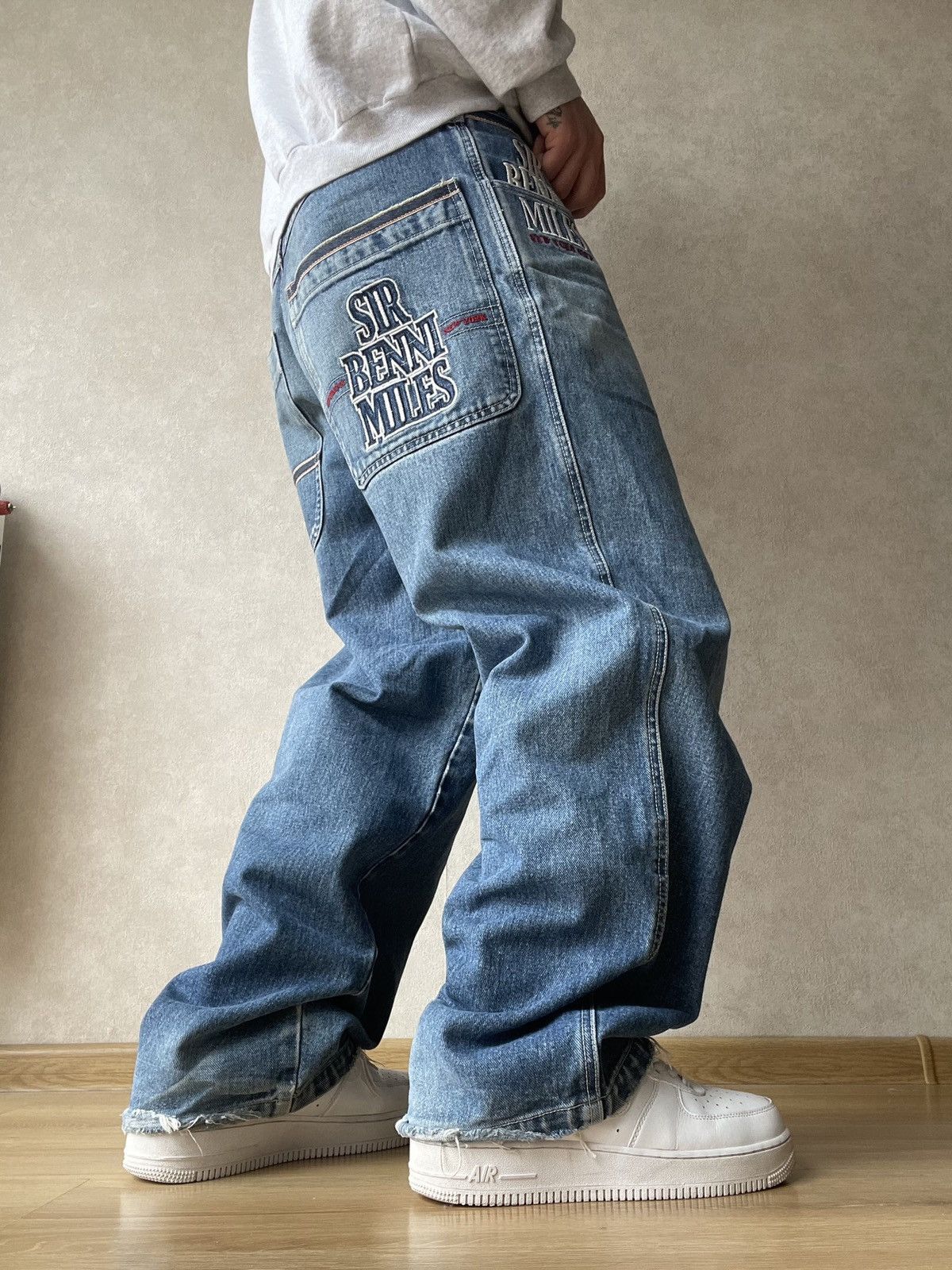 JNCO Vintage Sir Benni Miles Baggy Denim Jeans Y2K Hip Hop Skater Size US 31 - 1 Thumbnail