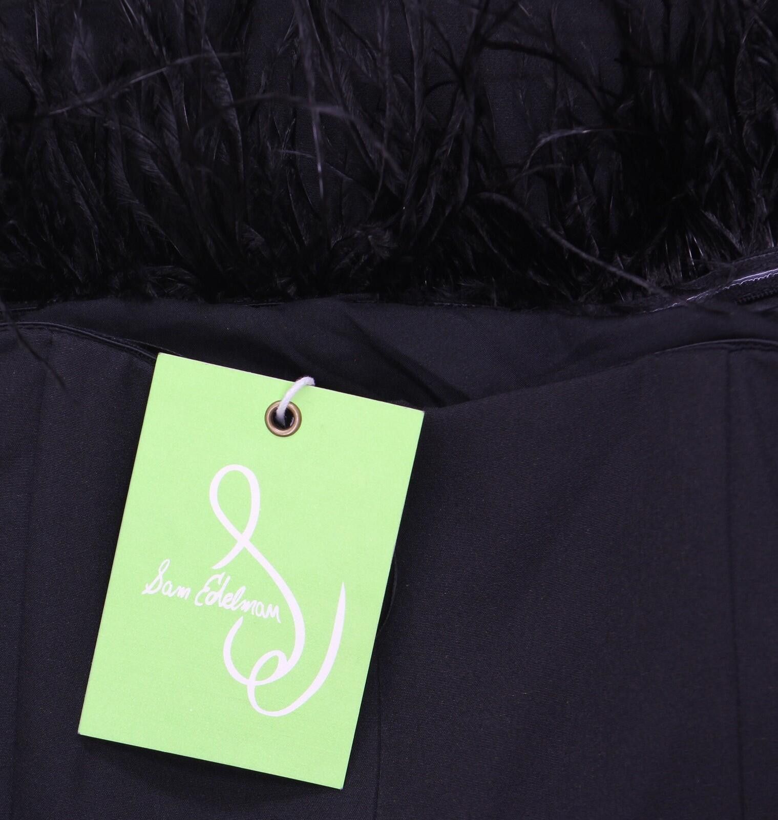 Other Sam Edelman Women's Feather-trim Jumpsuit 40h144-s4 Black 6 Size 28" / US 6 / IT 42 - 3 Thumbnail