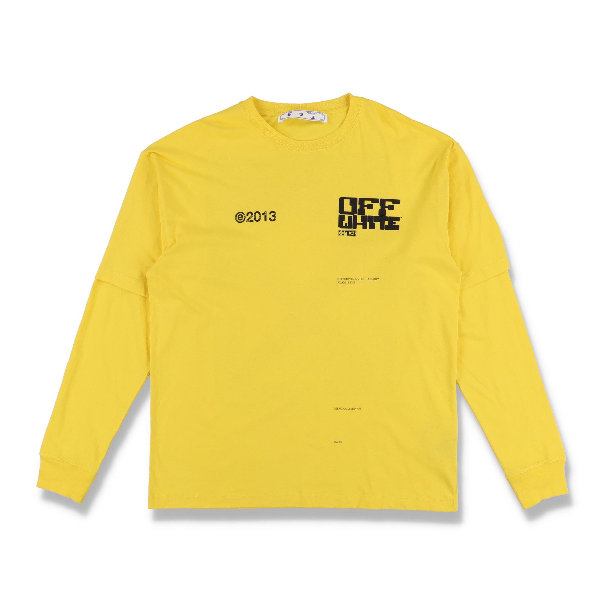 Off-White Yellow Tech Marker Arrows Double Layer LS T-Shirt Size M / US 6-8 / IT 42-44 - 4 Thumbnail