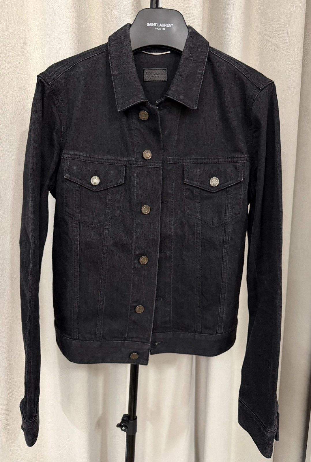 Saint Laurent Paris Saint Laurent SLP 16SS Black Denim Jacket Size US S / EU 44-46 / 1 - 1 Thumbnail